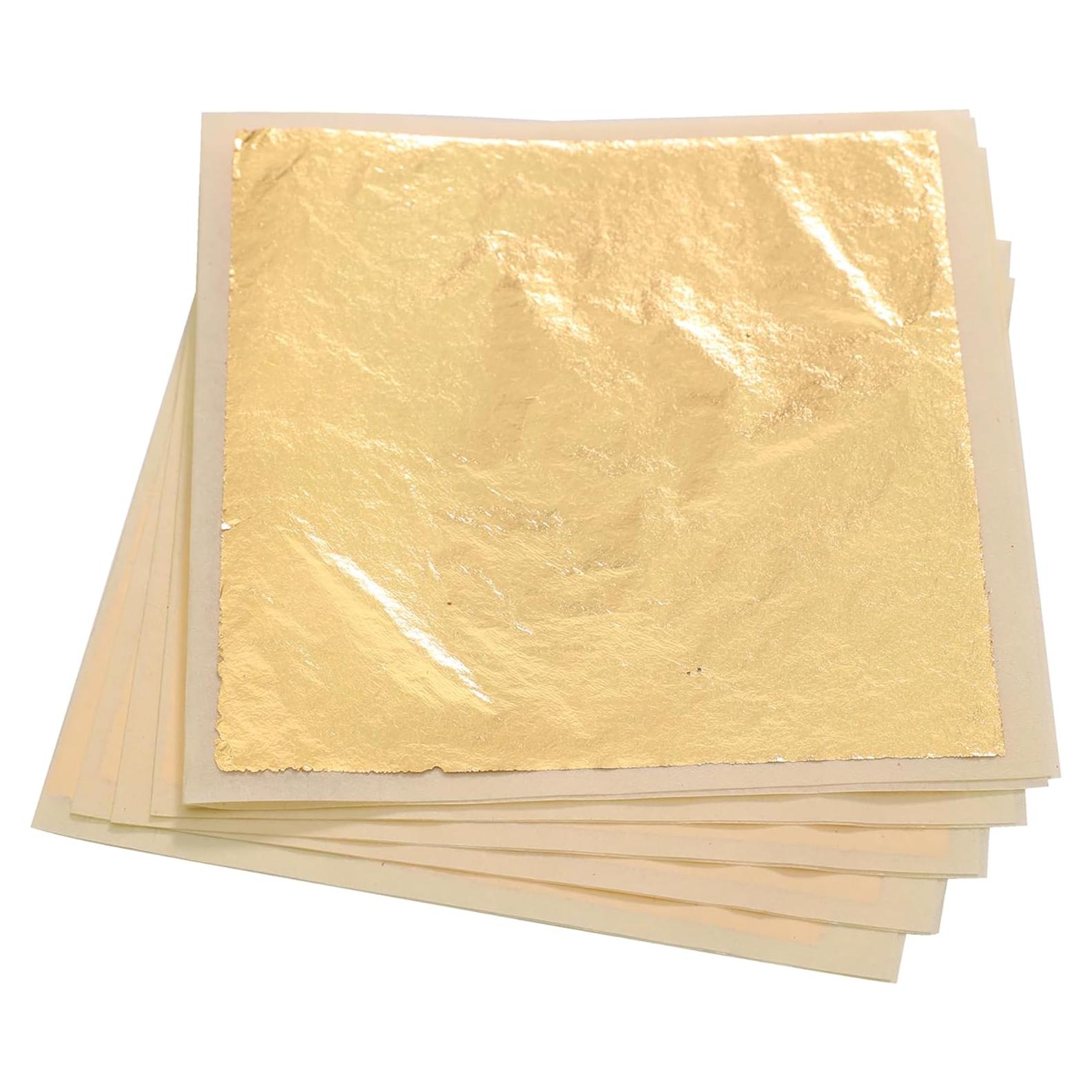 Hojas de Oro Imitación KINNO 5 Pcs 11 x 11 cm para Manualidades