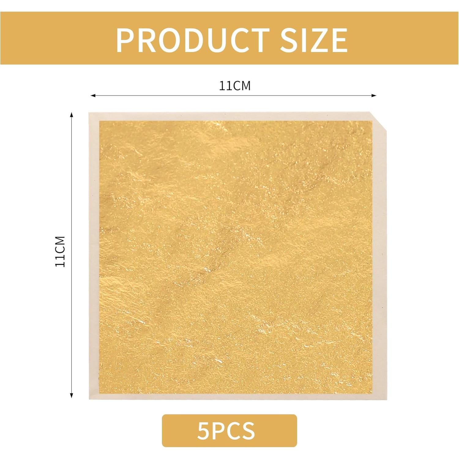 Hojas de Oro Imitación KINNO 5 Pcs 11 x 11 cm para Manualidades