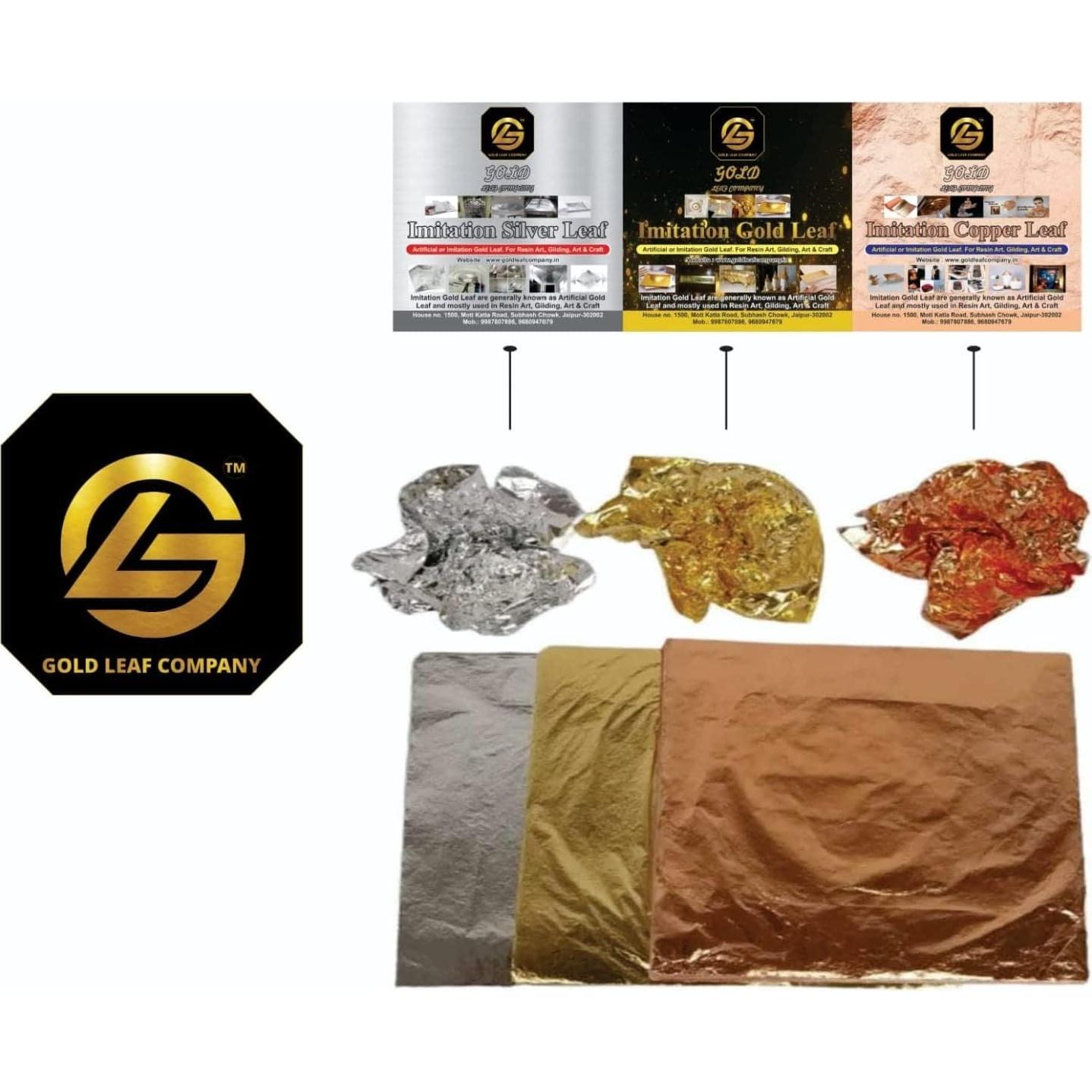 300 Hojas de Oro, Plata y Cobre 8x8cm para Manualidades