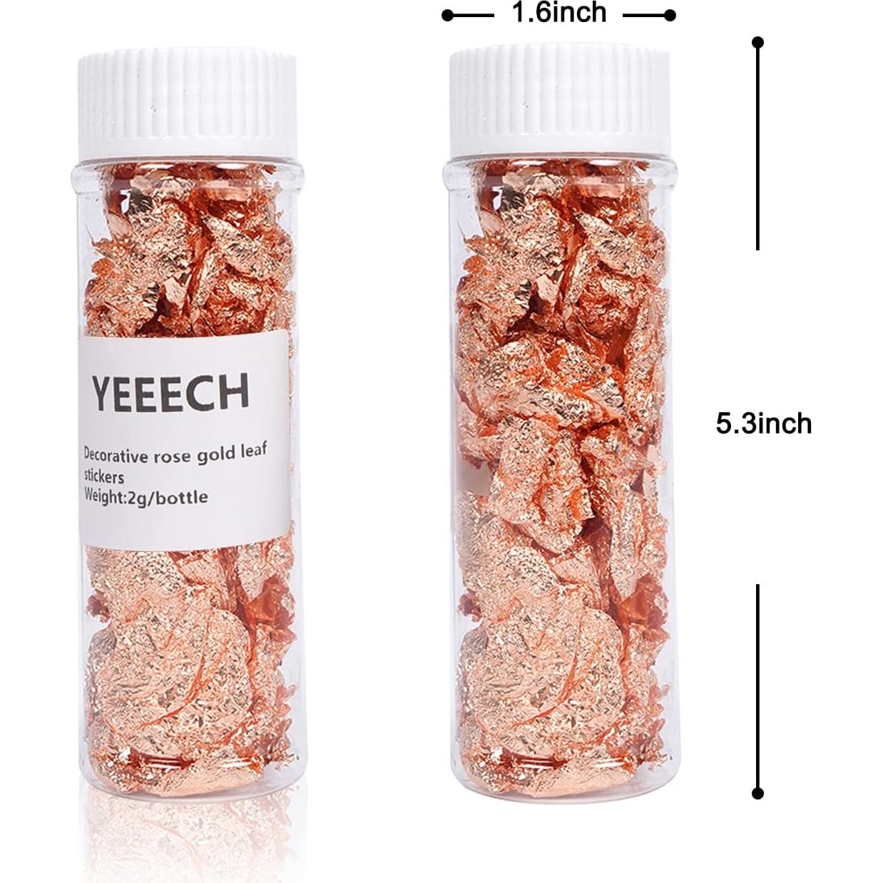 Copos Adhesivos Metálicos Oro Rosa Yeeech para Maquillaje