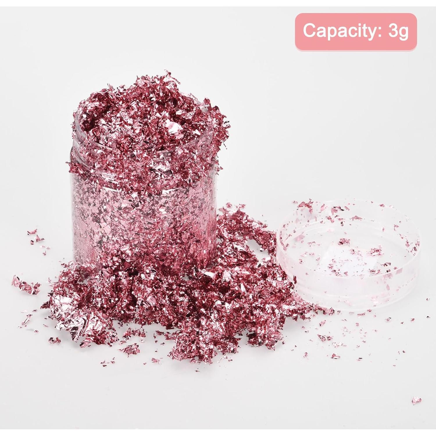 UXCELL Gold Foil Flakes for Resin, 3g Metallic Leaf, Imitation Gold for Nail Art, Resin Art, Crafts, Painting, Candle & Jewelry Making, Sky Purple