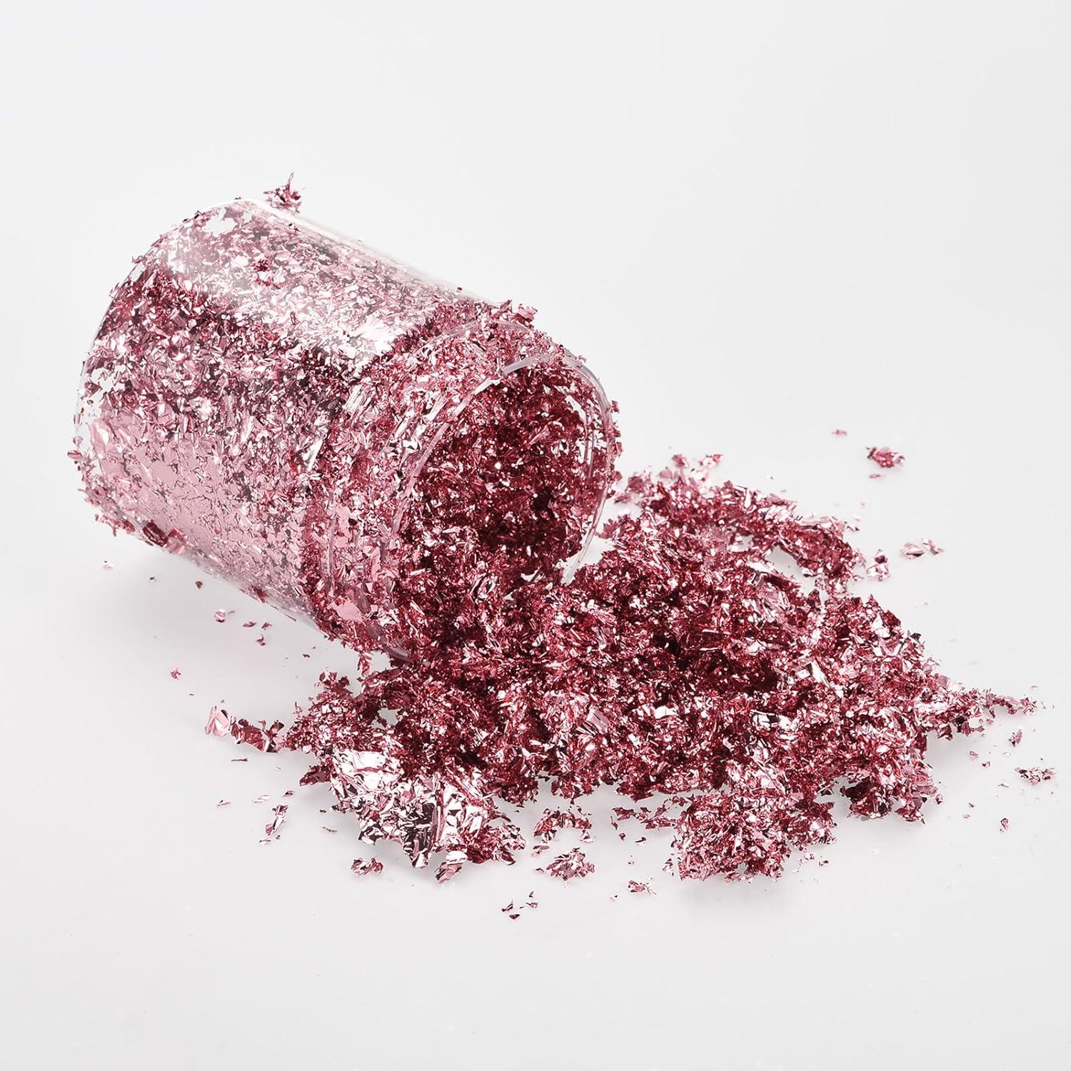 UXCELL Gold Foil Flakes for Resin, 3g Metallic Leaf, Imitation Gold for Nail Art, Resin Art, Crafts, Painting, Candle & Jewelry Making, Sky Purple