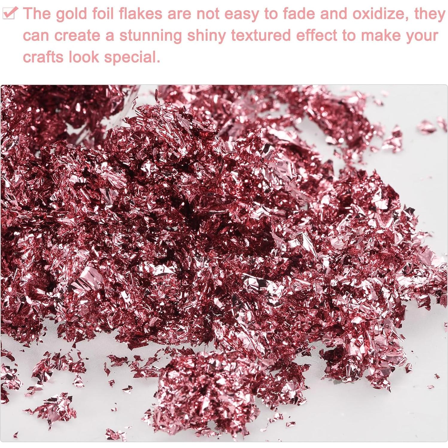 UXCELL Gold Foil Flakes for Resin, 3g Metallic Leaf, Imitation Gold for Nail Art, Resin Art, Crafts, Painting, Candle & Jewelry Making, Sky Purple