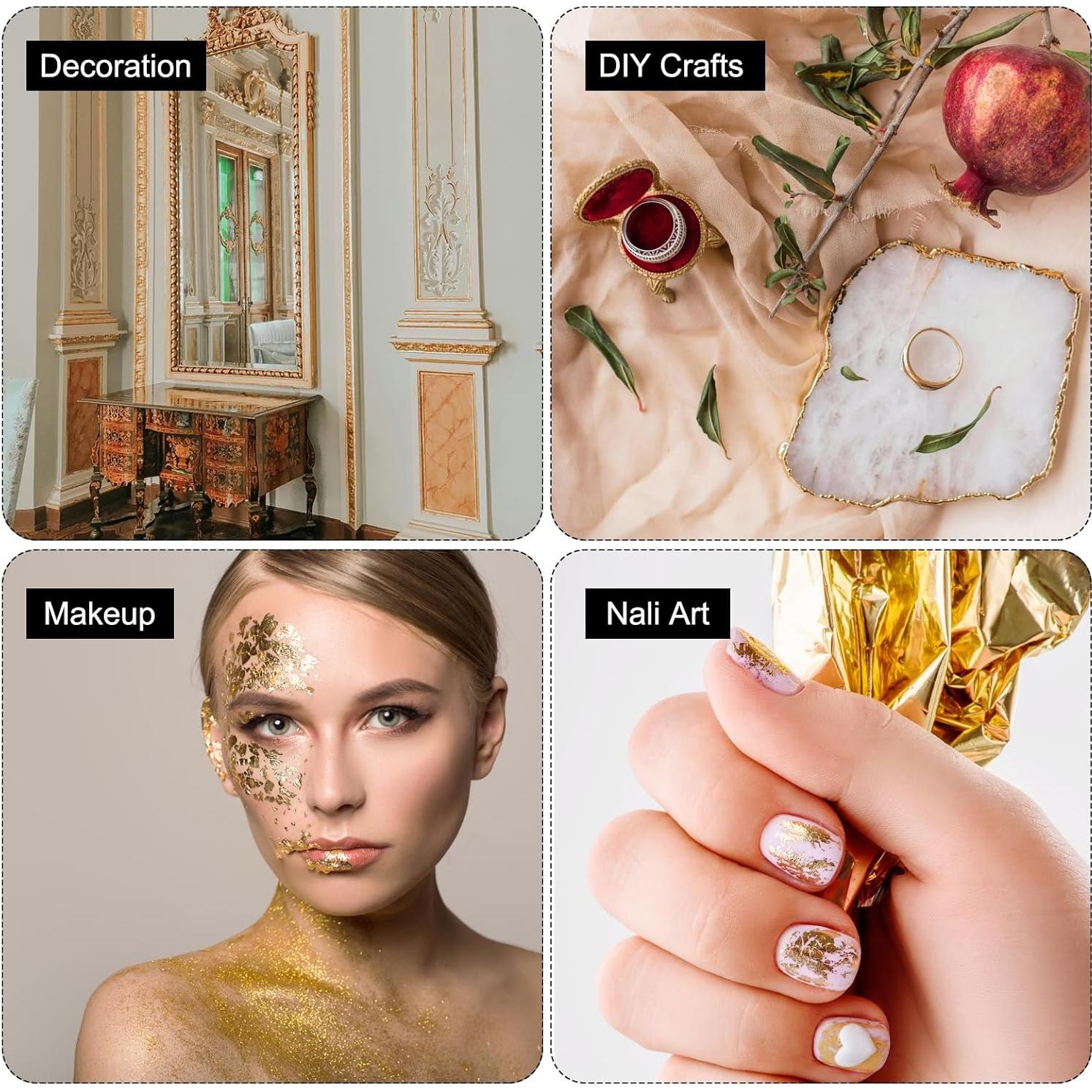 Hojas de Oro Imitación MECCANIXITY 400 Pcs 14x14 cm