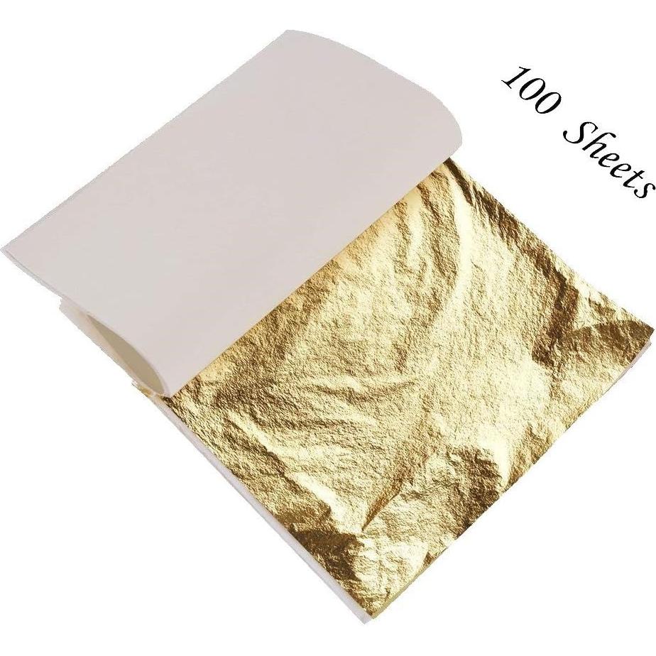 Hoja de Oro Imitación Onwon 100 Hojas 14x14 cm para Manualidades