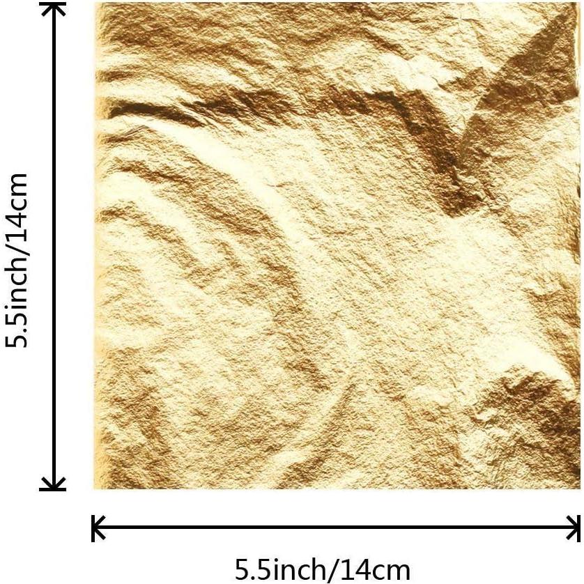 Hoja de Oro Imitación Onwon 100 Hojas 14x14 cm para Manualidades