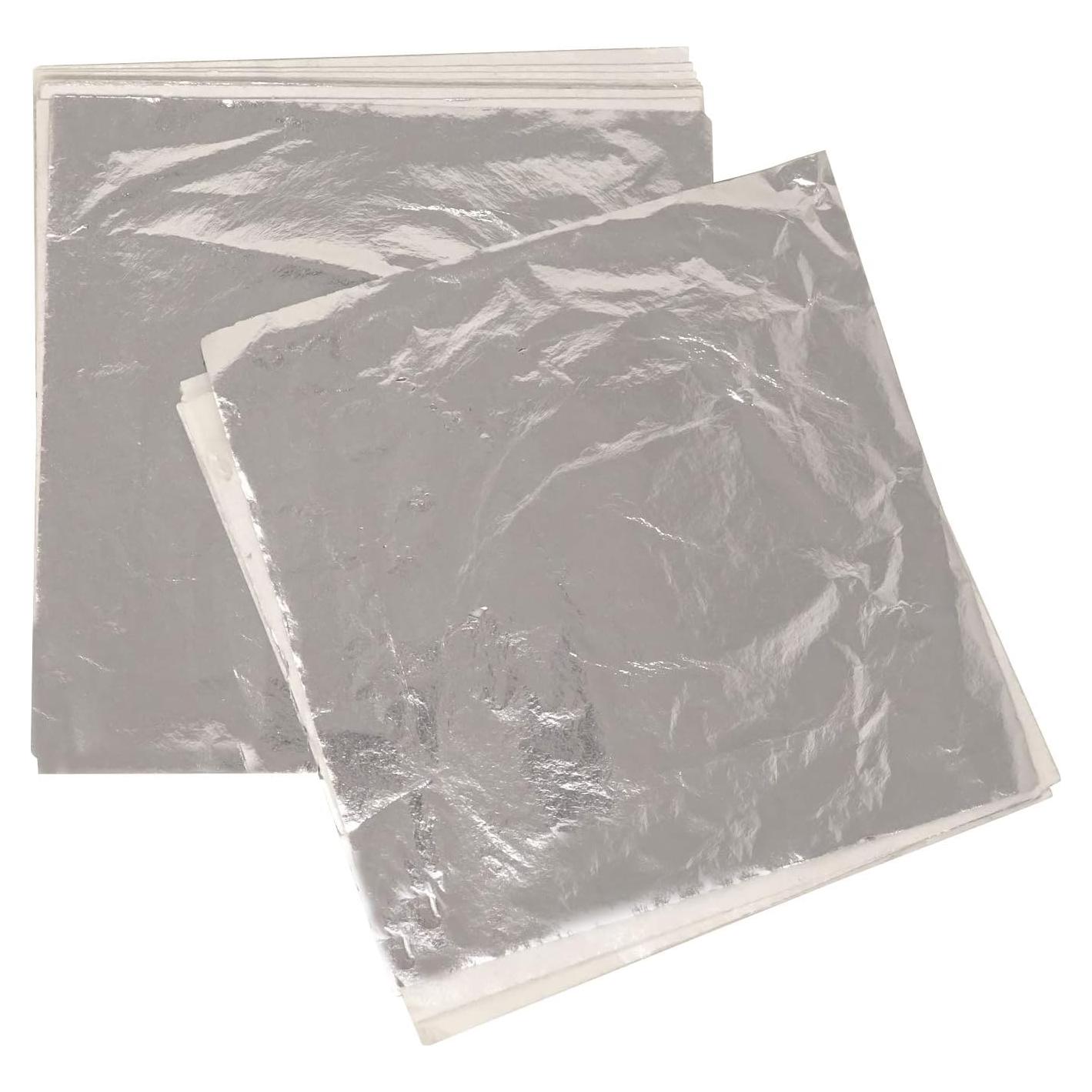 Papel de Hoja de Plata Imitación Honbay 100 Hojas 14x14cm