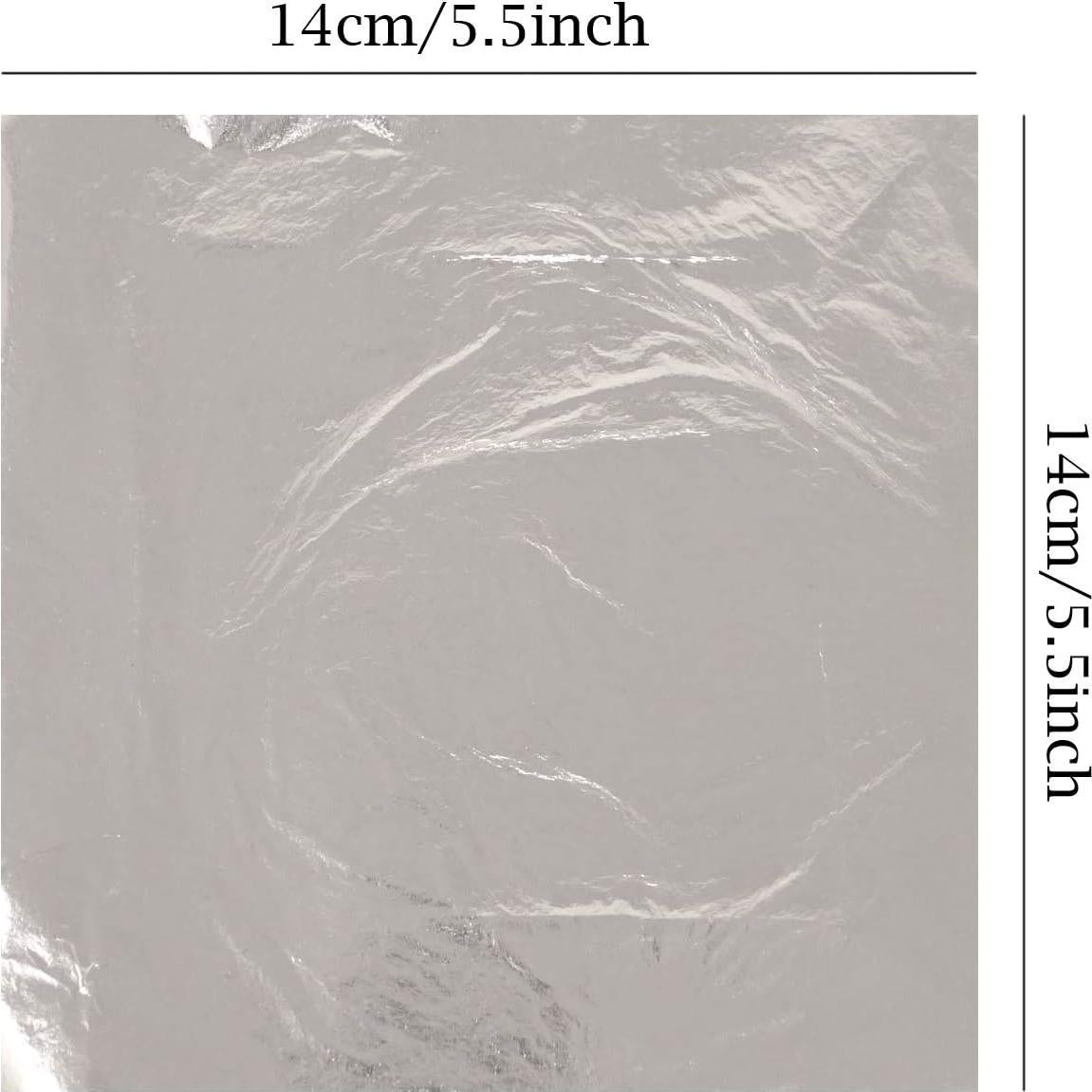 Papel de Hoja de Plata Imitación Honbay 100 Hojas 14x14cm