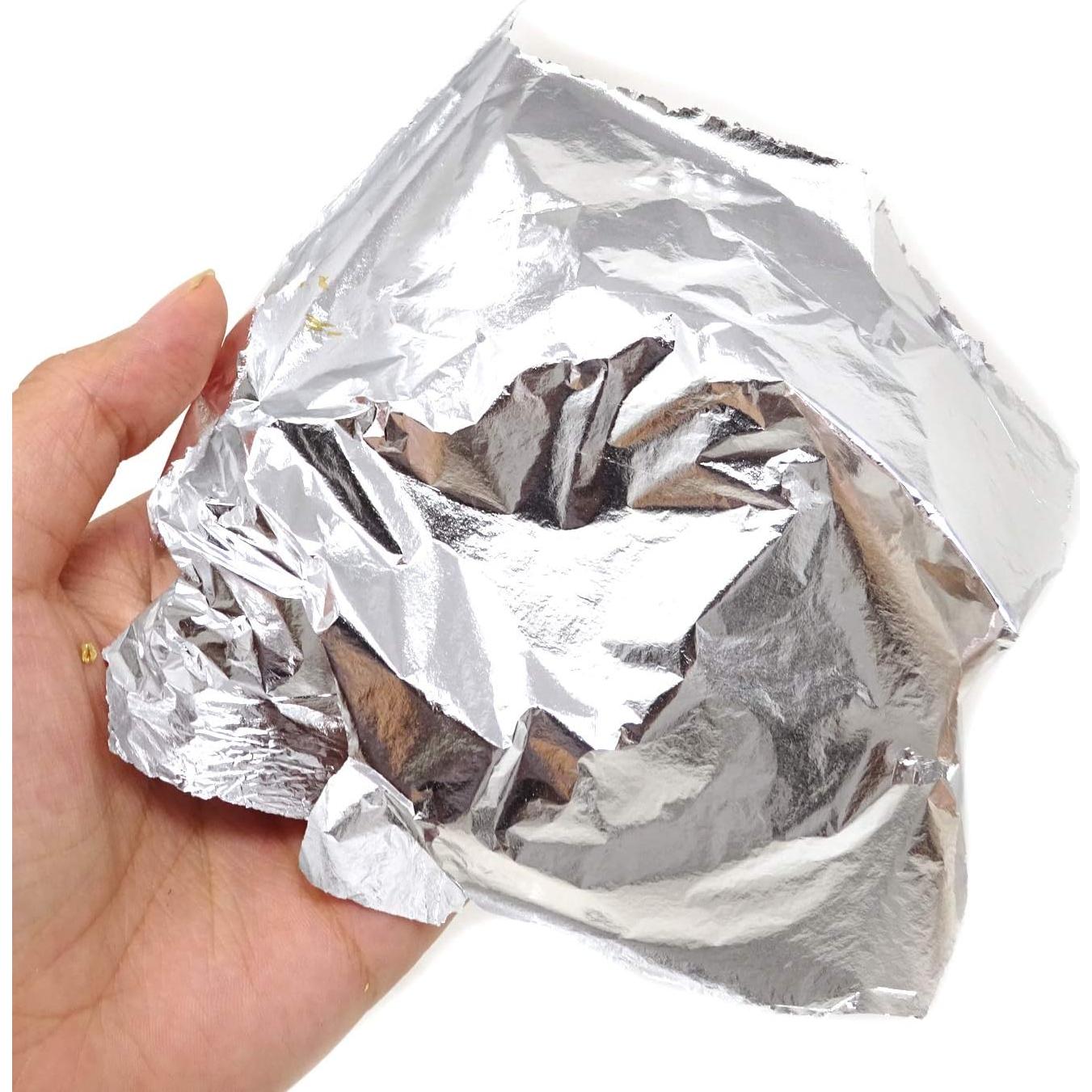 Papel de Hoja de Plata Imitación Honbay 100 Hojas 14x14cm