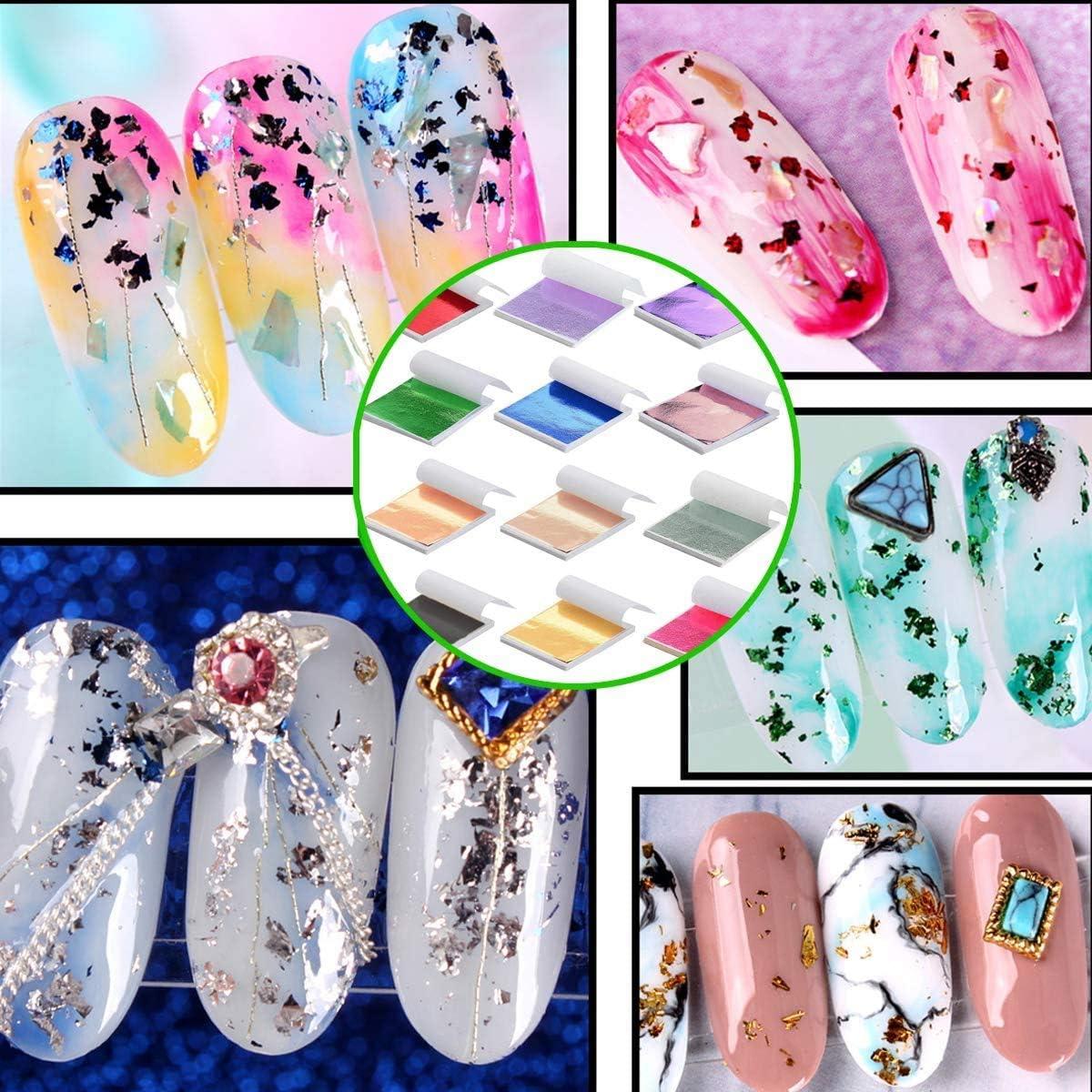 Juego de Hojas de Oro Y-Axis 600 Piezas 12 Colores 8x8.5 cm