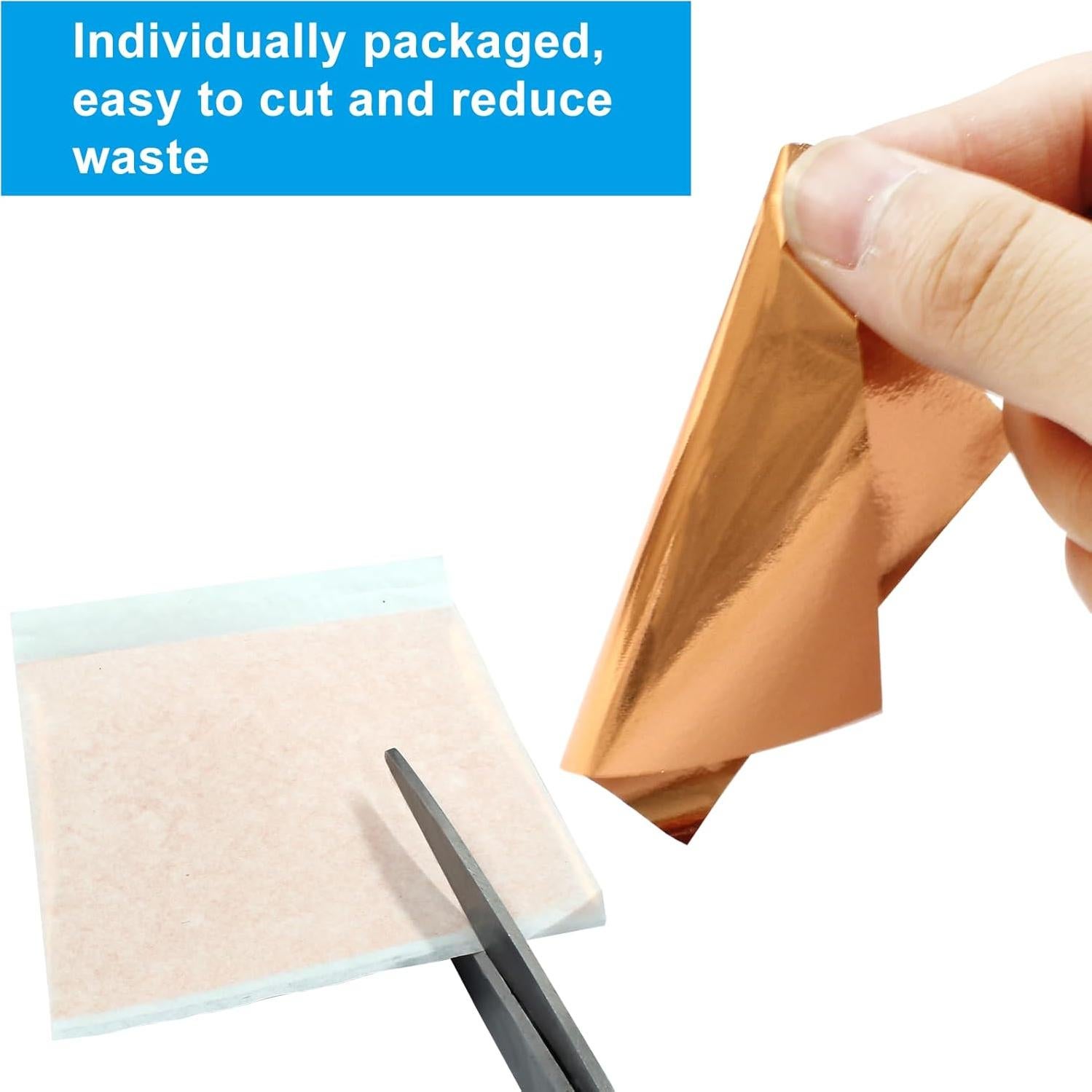 Hojas de Oro Imitación Piutouyar 200 Pcs 8x8.5 cm 3 Colores