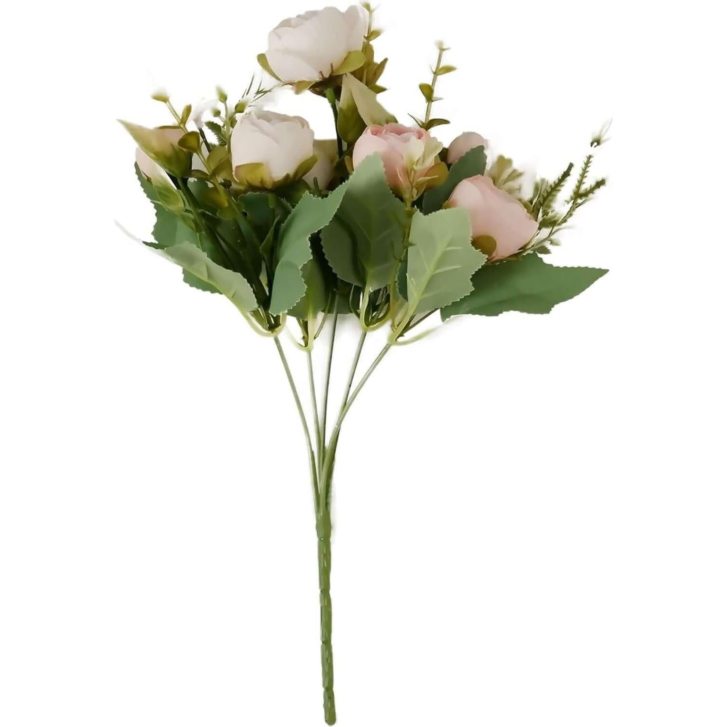 Ramo de Flores Artificiales Efavormart 4 Pack Ranunculus 30 cm