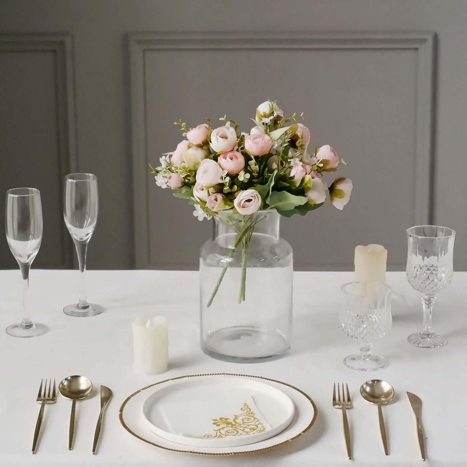 Ramo de Flores Artificiales Efavormart 4 Pack Ranunculus 30 cm