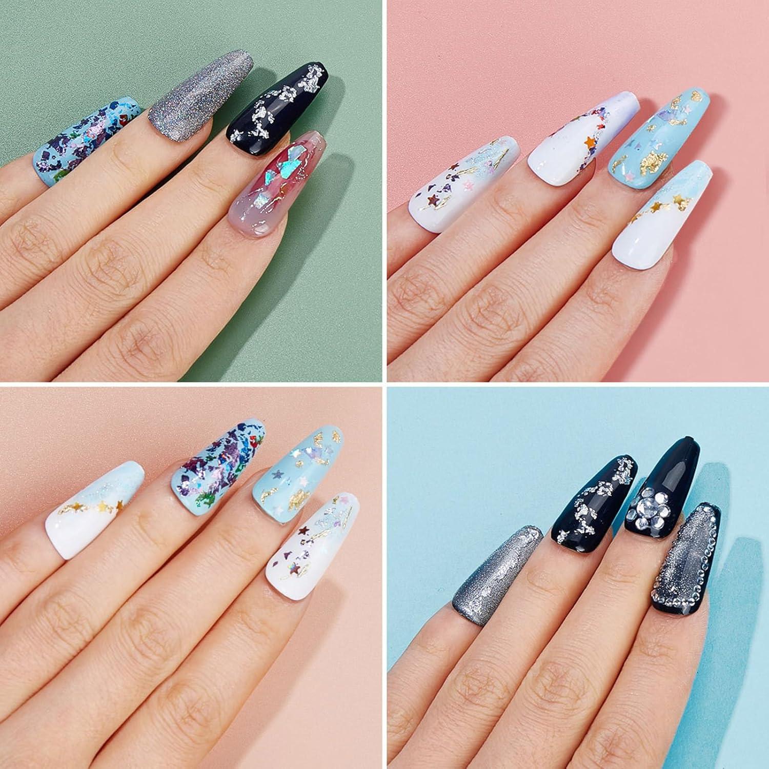 Copos de Hoja de Oro YANIYA para Manualidades y Uñas 36 Pcs