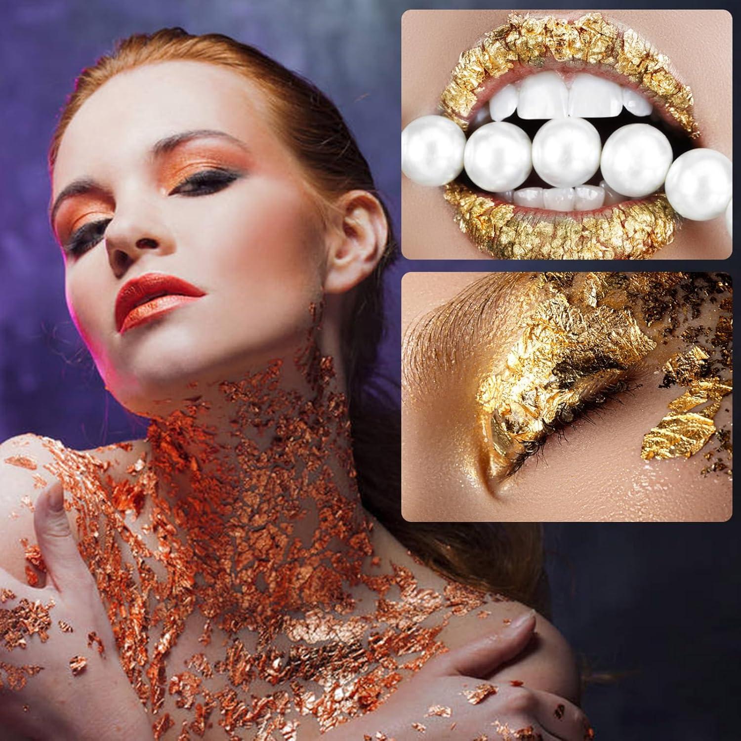 Copos de Hoja de Oro YANIYA para Manualidades y Uñas 36 Pcs