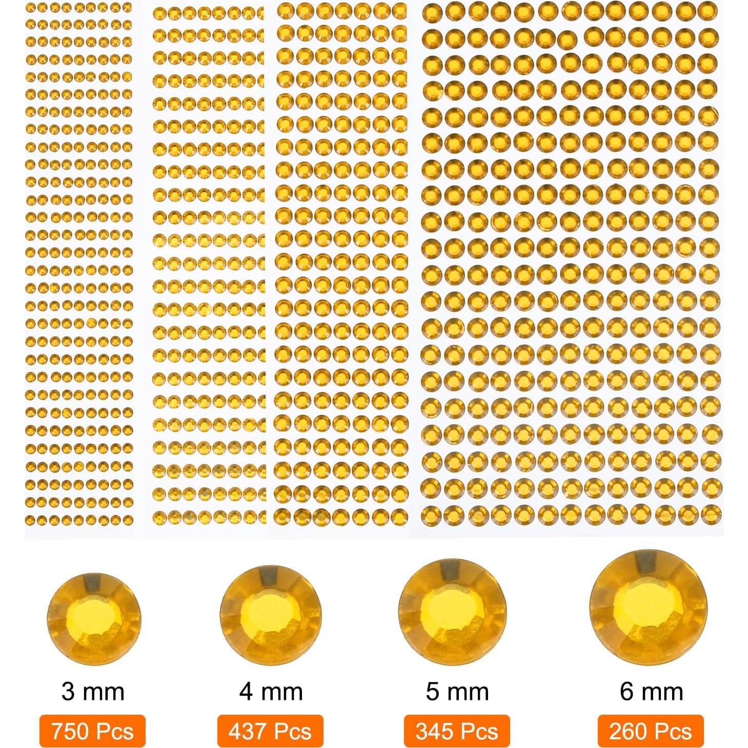 Set de Stickers de Rhinestone Dorados MECCANIXITY 1792 Pcs