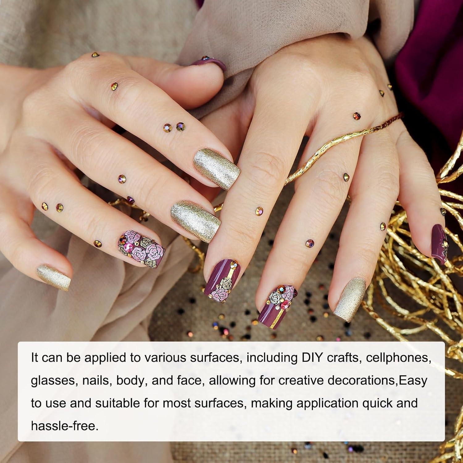 Set de Stickers de Rhinestone Dorados MECCANIXITY 1792 Pcs