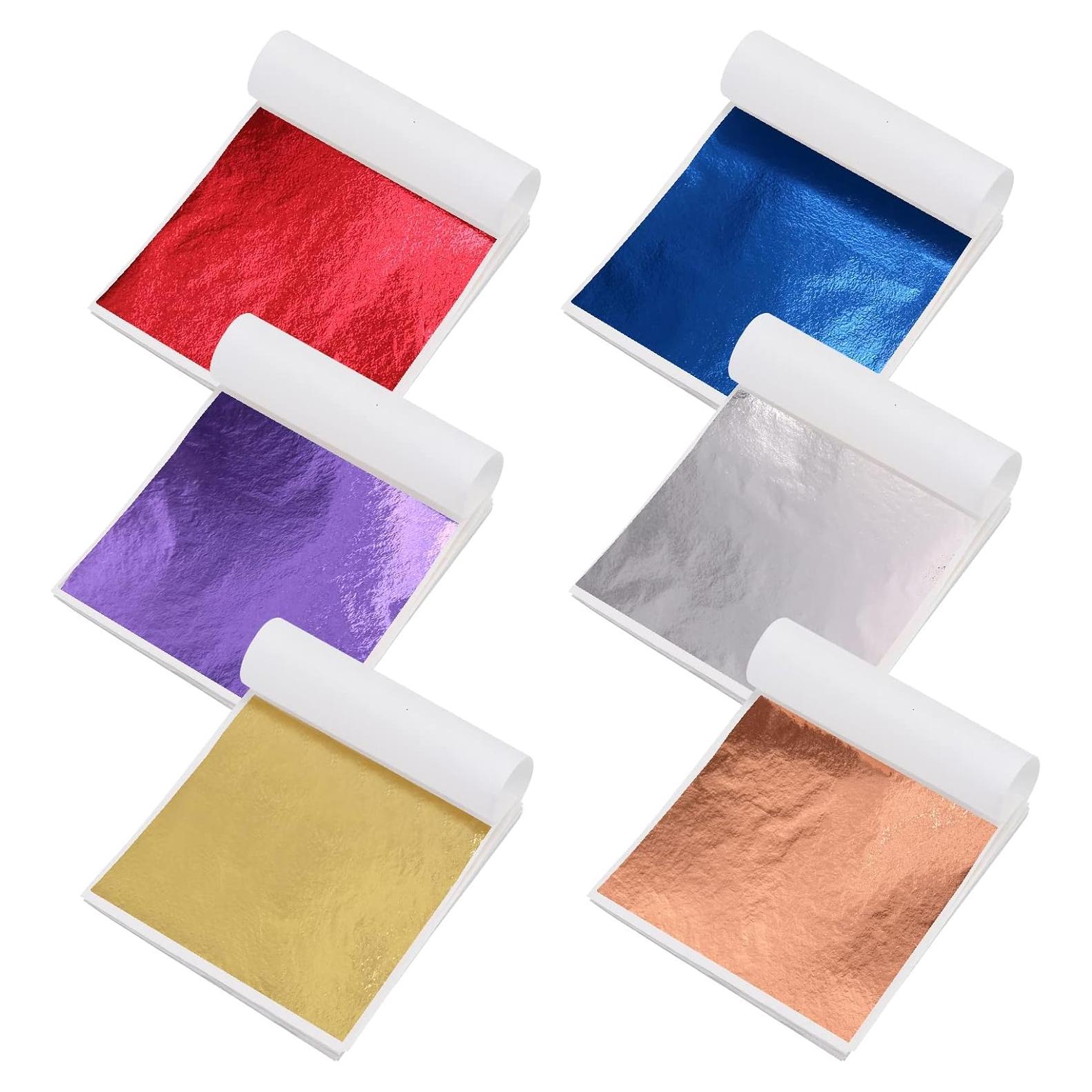 600 Hojas de Oro Imitación KIRIN 14x14 cm 6 Colores para DIY