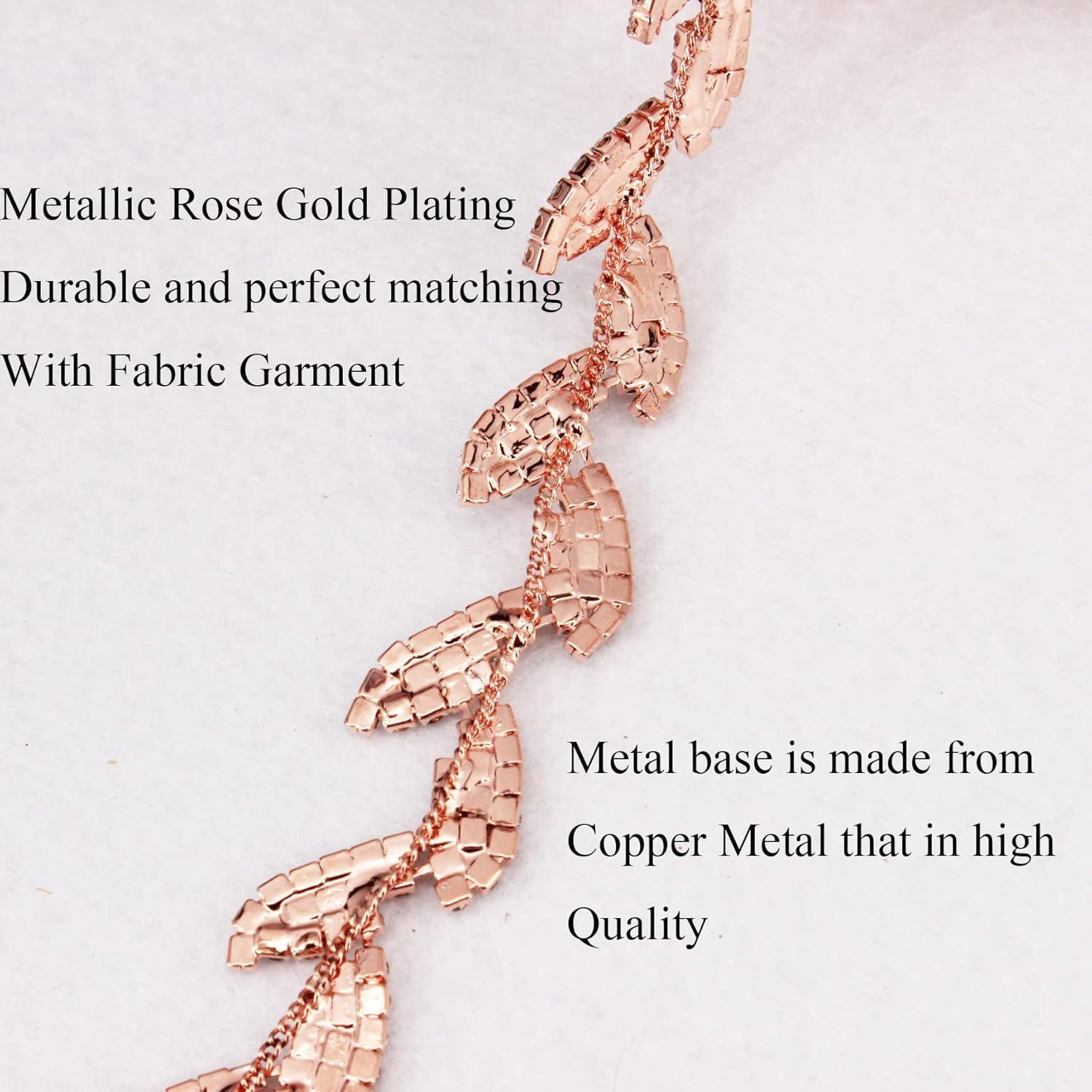 Cadena de Rhinestone Phicmanlo 90cm Oro Rosa Adorno DIY