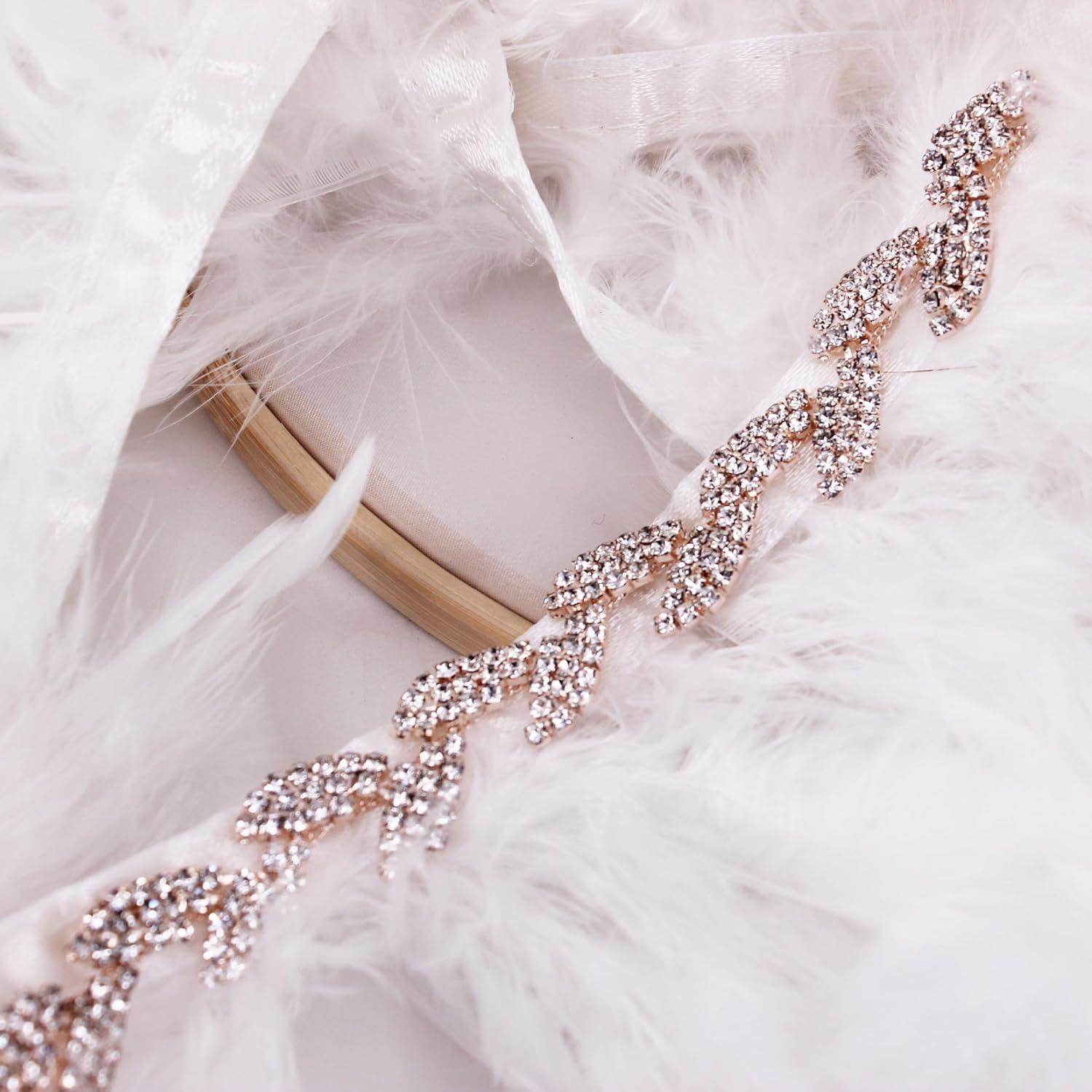 Cadena de Rhinestone Phicmanlo 90cm Oro Rosa Adorno DIY