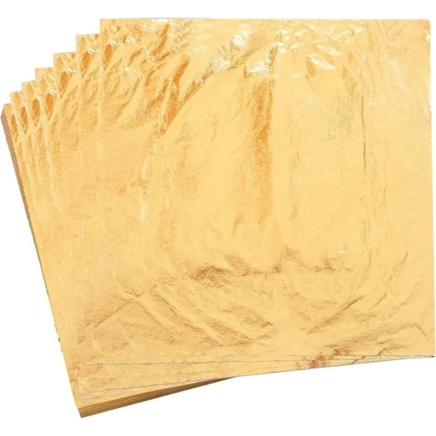 Hojas de Oro Imitación Famosa 100 Unidades 8x8 cm