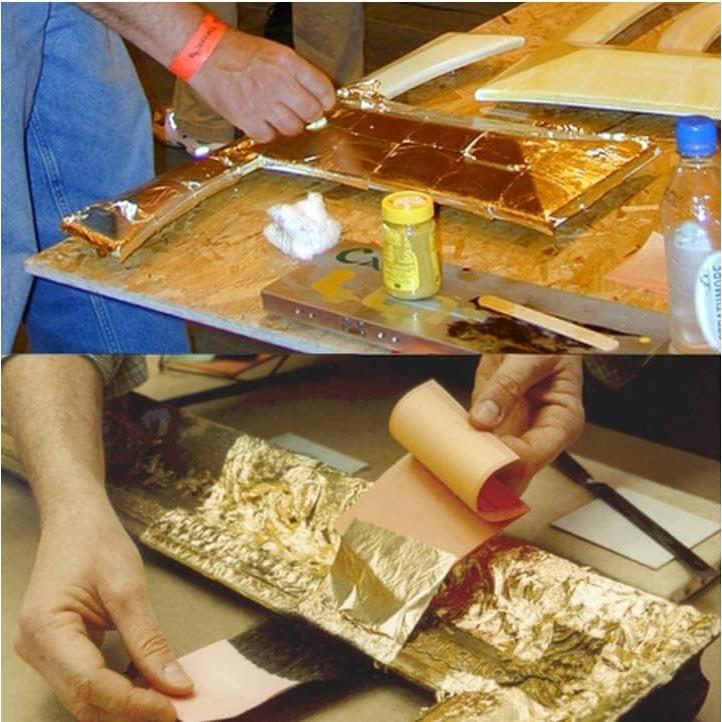 Hojas de Oro Imitación Famosa 100 Unidades 8x8 cm