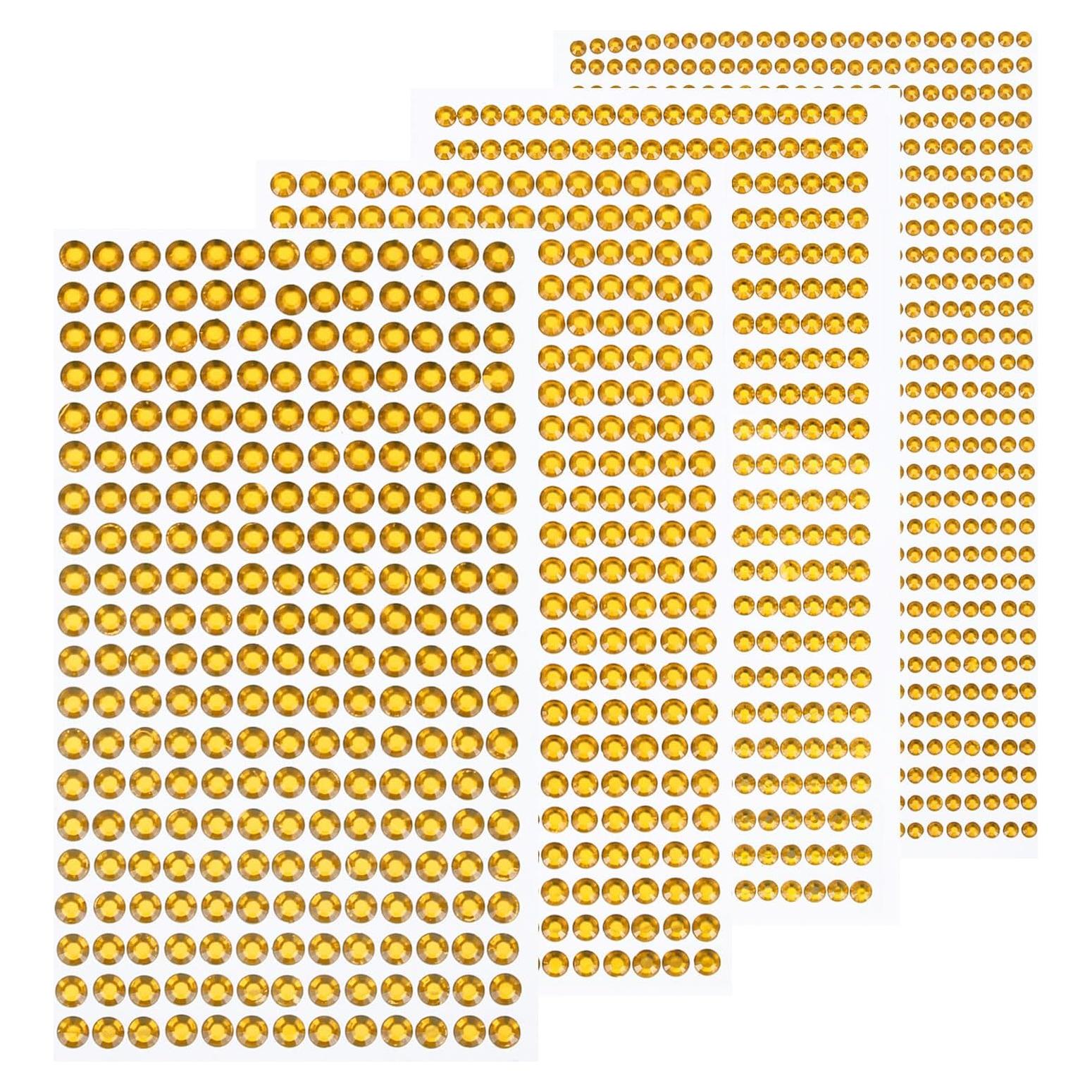 Set de Stickers de Rhinestone Dorados MECCANIXITY 3584 Pcs