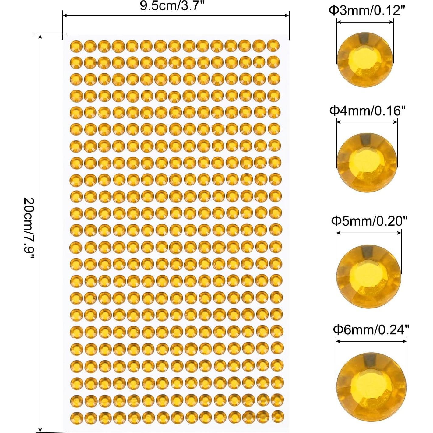 Set de Stickers de Rhinestone Dorados MECCANIXITY 3584 Pcs