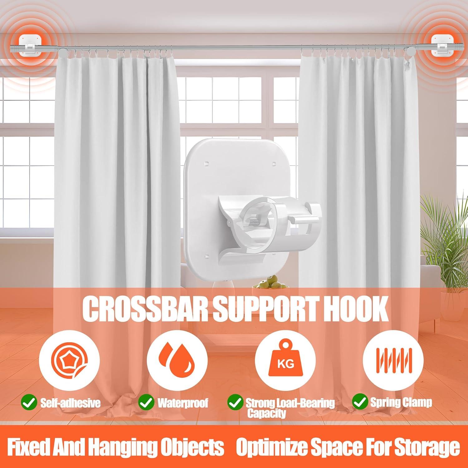 Soportes Adhesivos para Varilla de Cortina JHCJHC - 4 Piezas