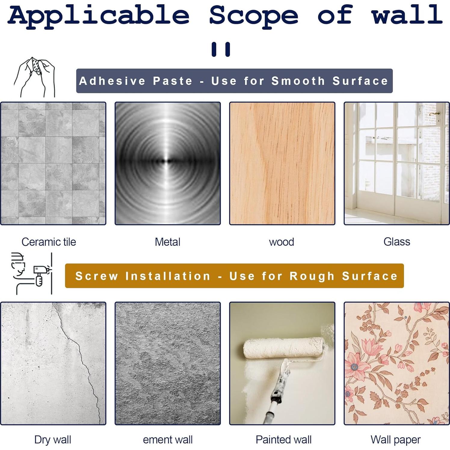 Soporte de Barra de Cortina Adhesivo Codoule 8 Piezas Transparente