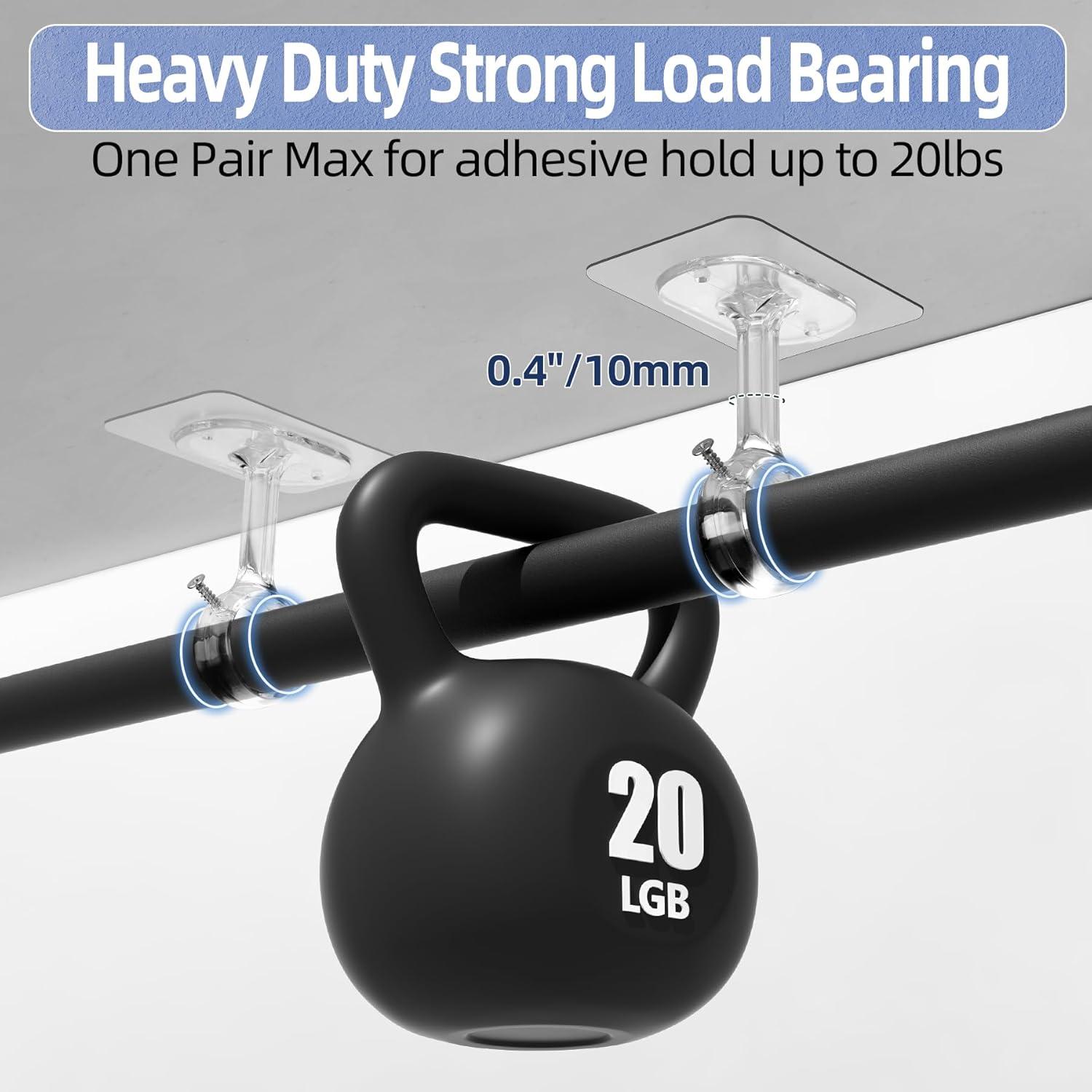 Soportes de varilla de cortina MUAKIOY, paquete de 6, sin taladrar