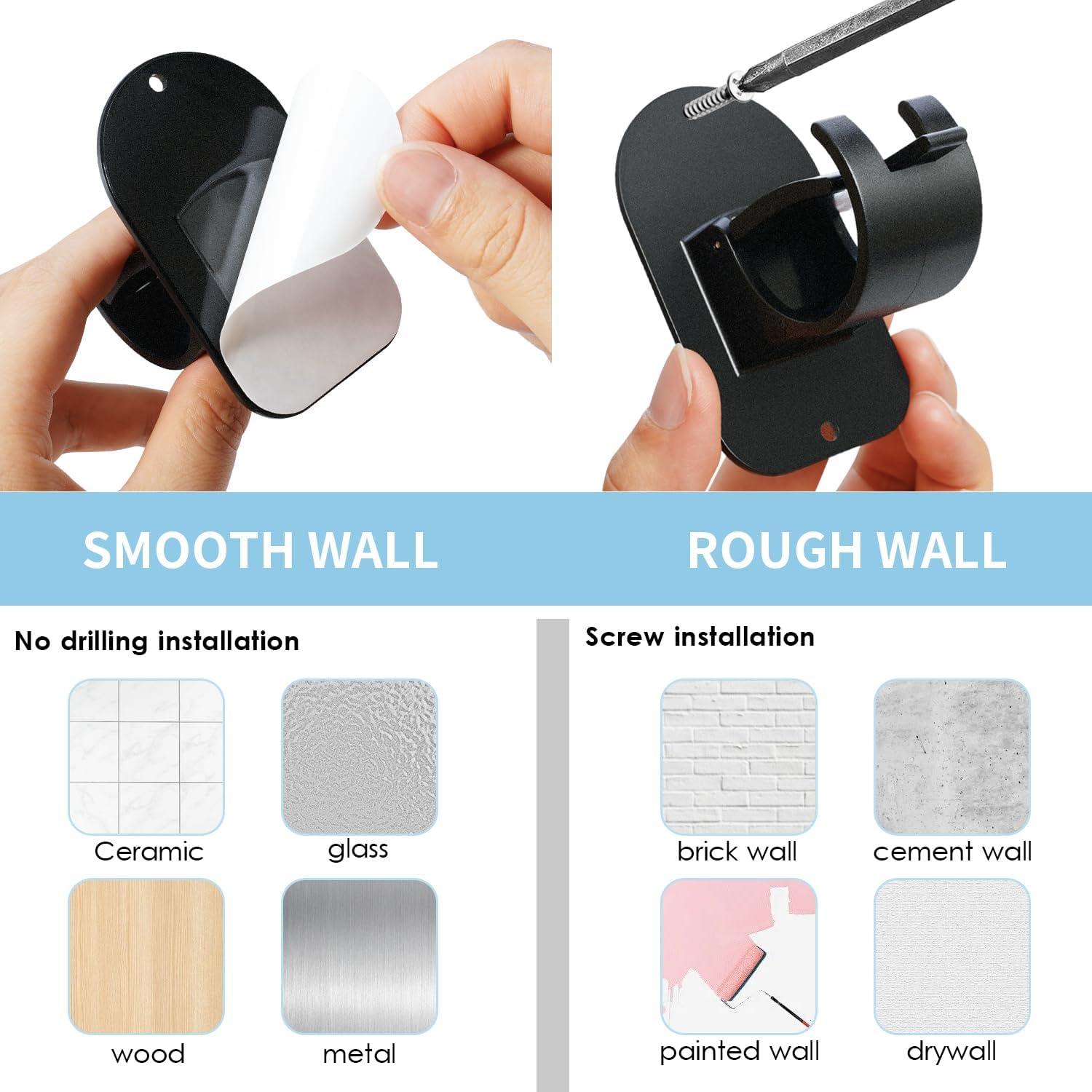 Soporte de Varilla de Cortina Autoadhesivo Cadorasty 4PCS Negro