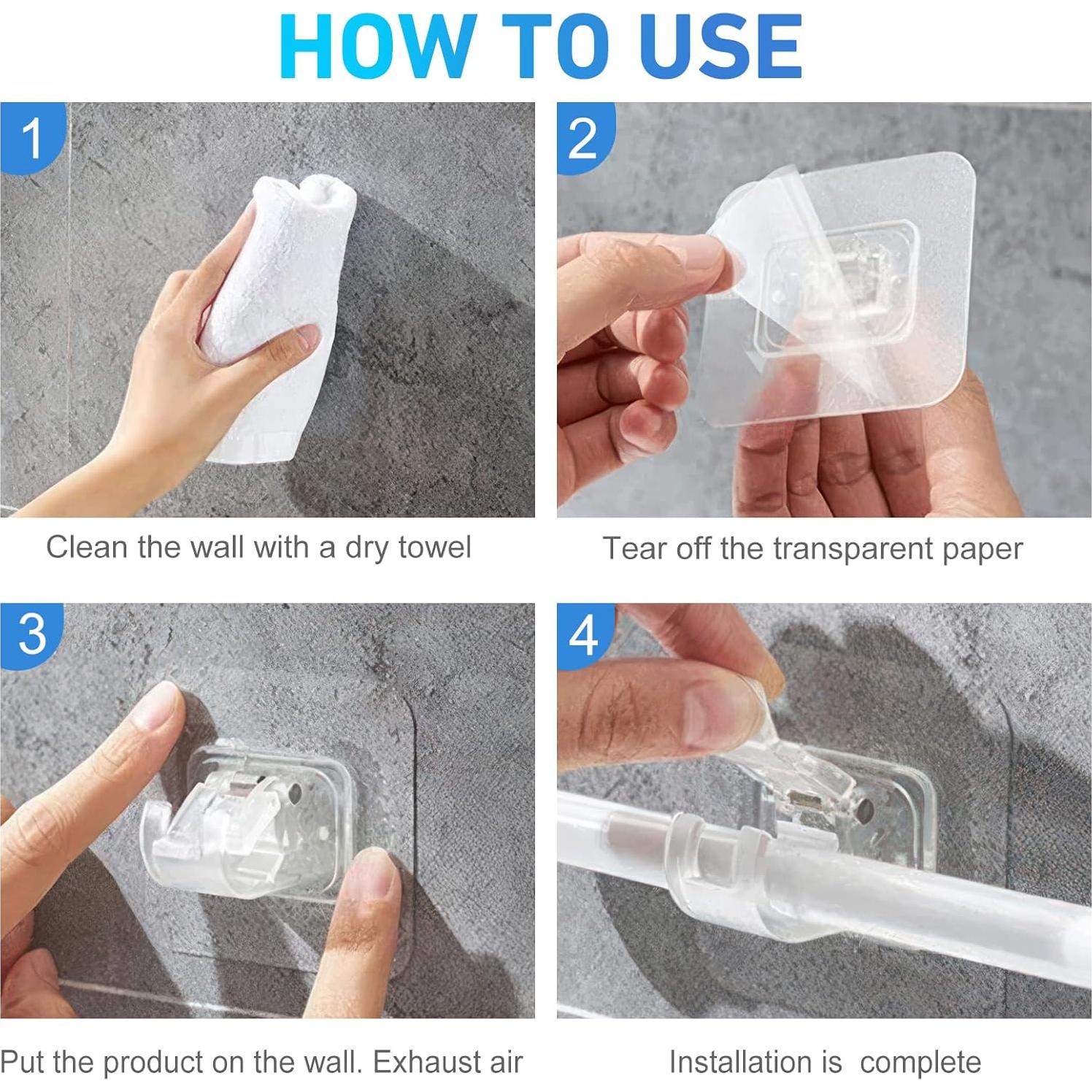 Soporte Adhesivo para Barra de Cortina ARTOSHIN 12 Piezas