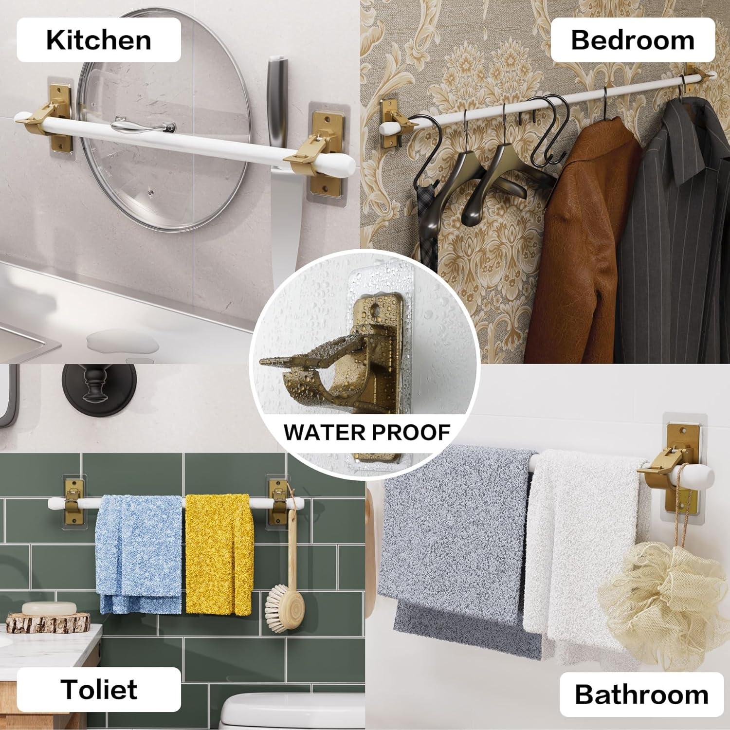 Soportes de Varilla de Cortina Antimbee - Paquete de 6, Marrón Rústico