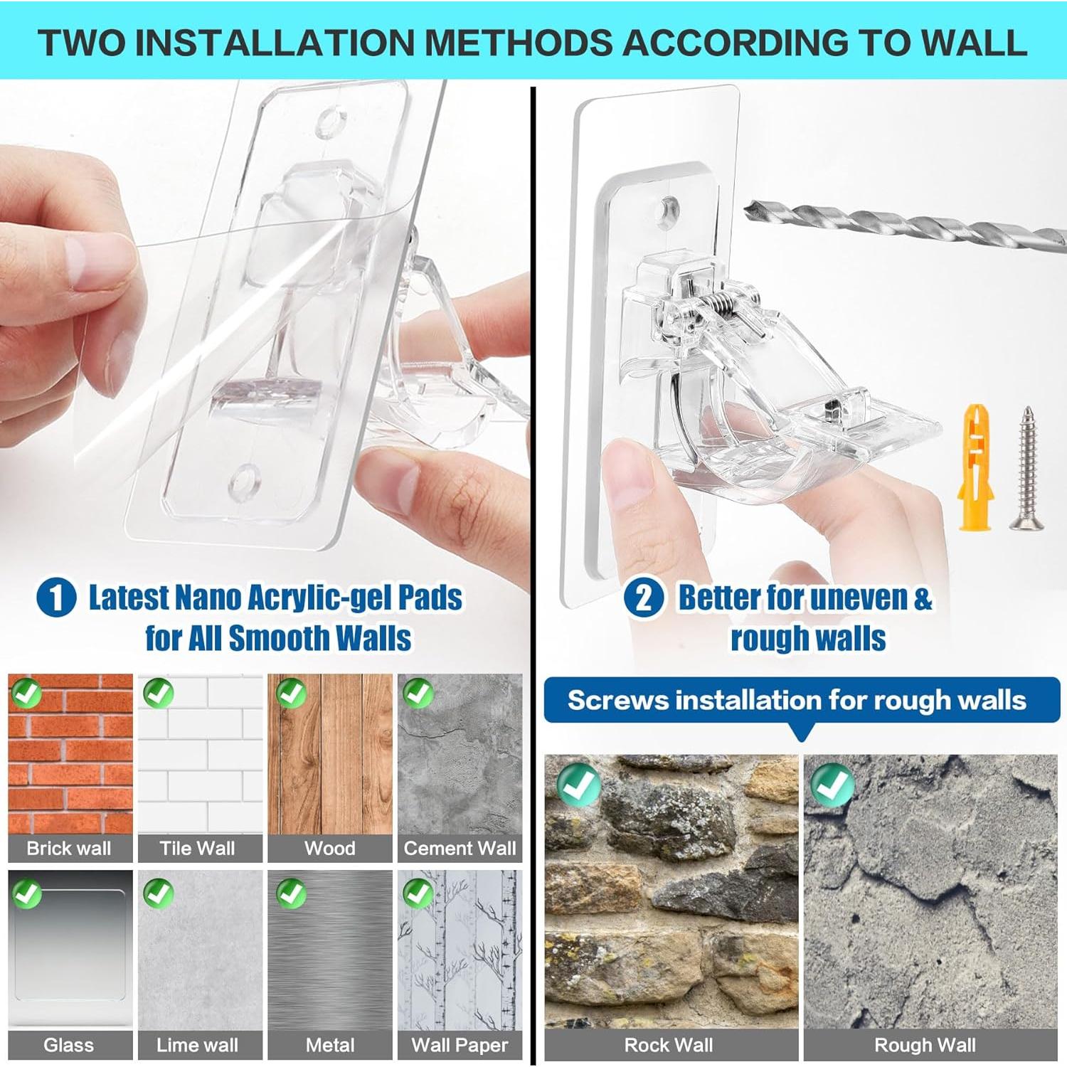 Soportes para Varillas de Cortina ANDGOO 4 Paquete Autoadhesivos