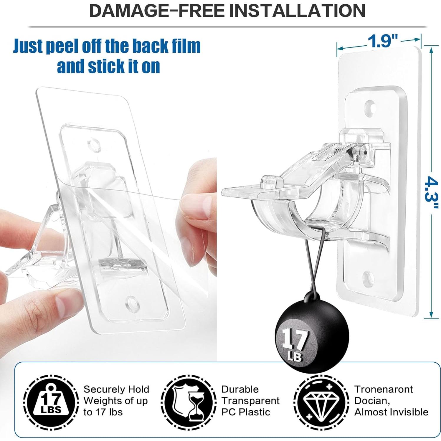 Soportes para Varillas de Cortina ANDGOO 4 Paquete Autoadhesivos