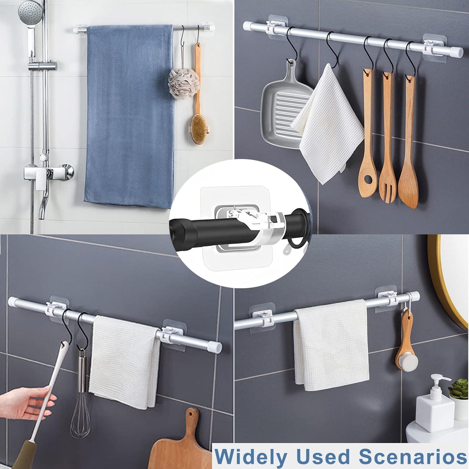 12 Soportes Autoadhesivos para Varillas de Cortina Lengenyen