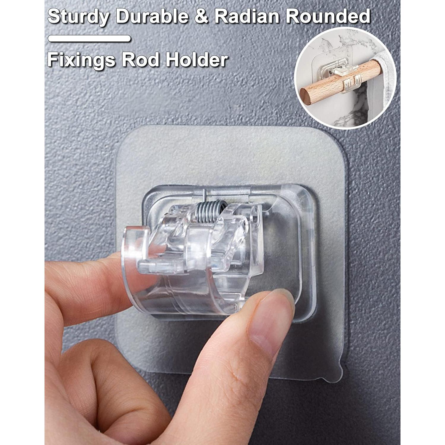 Soporte para Barra de Cortina Sin Perforación Tendiren 16pcs