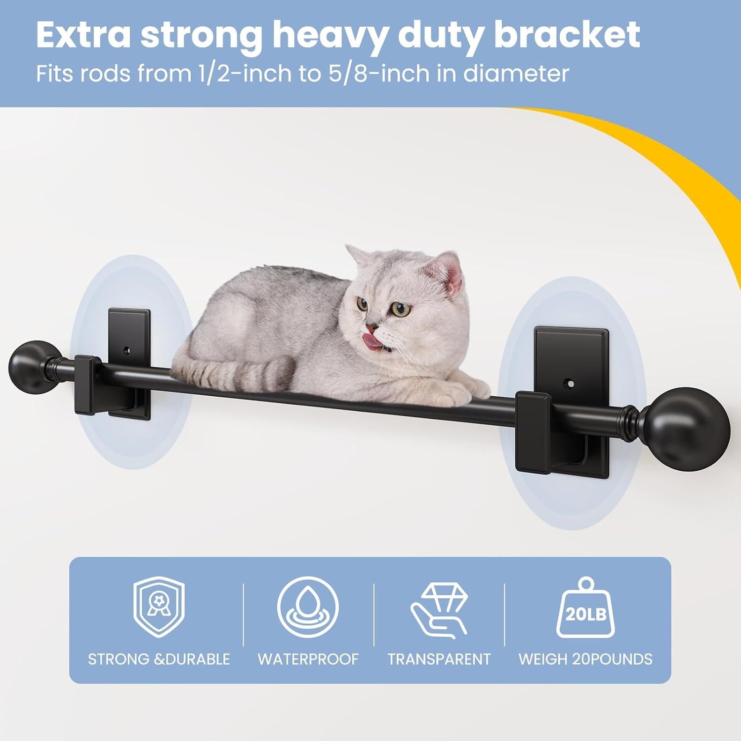 Soportes de Barra de Cortina Sin Taladro TKZTKZ - 2 Piezas Negros