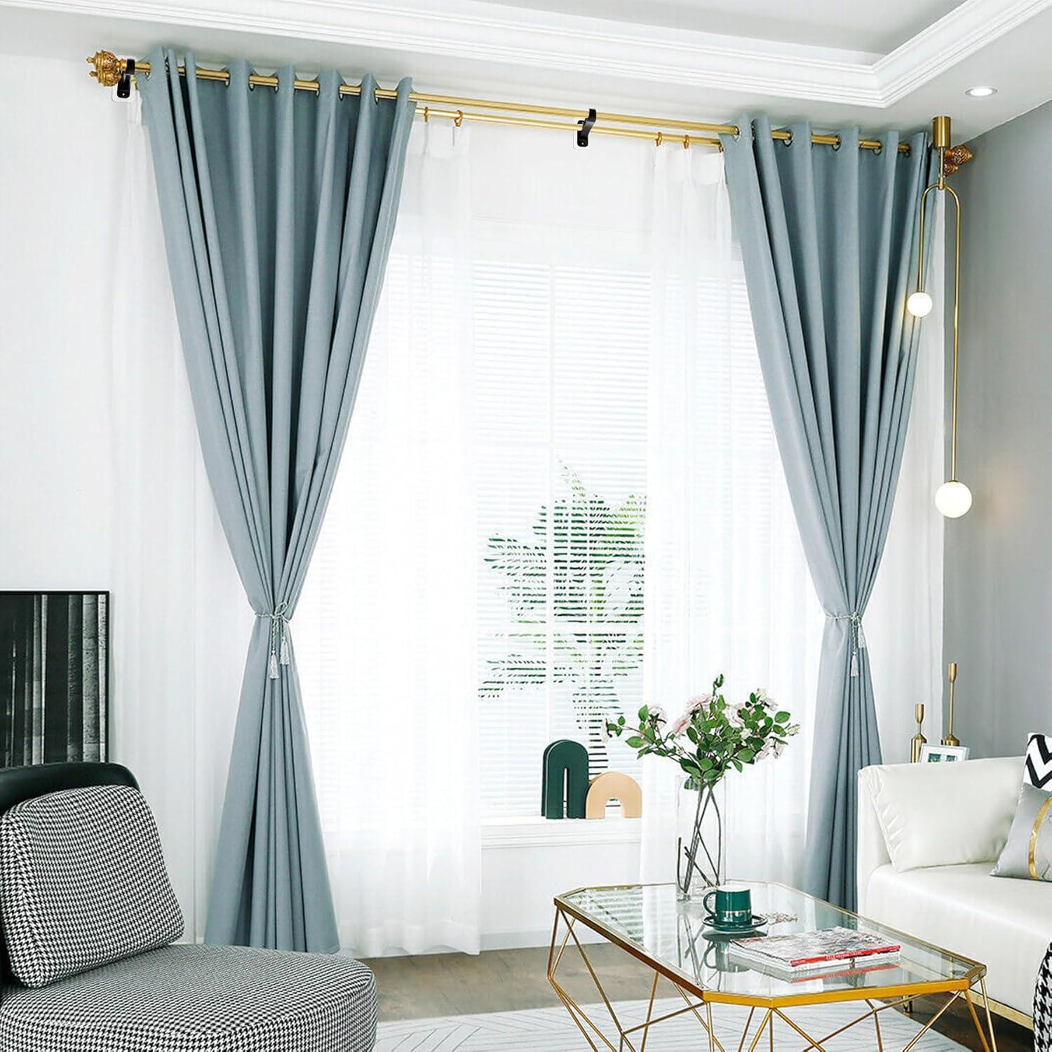 Soportes de Varilla de Cortina Doble Antimbee - Paquete de 6 Adhesivos