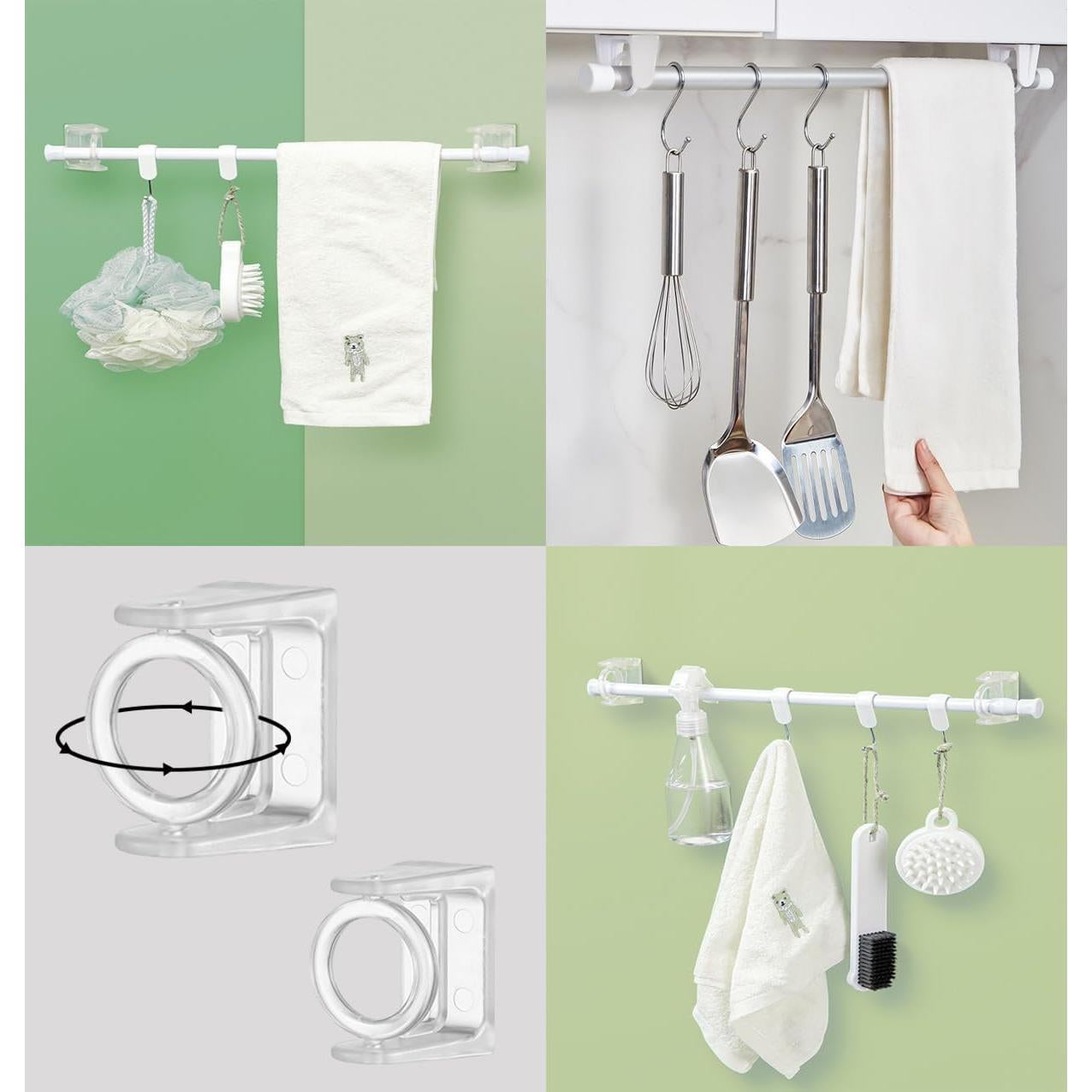 Soportes Autoadhesivos para Varilla de Cortina FQ - 2 Piezas