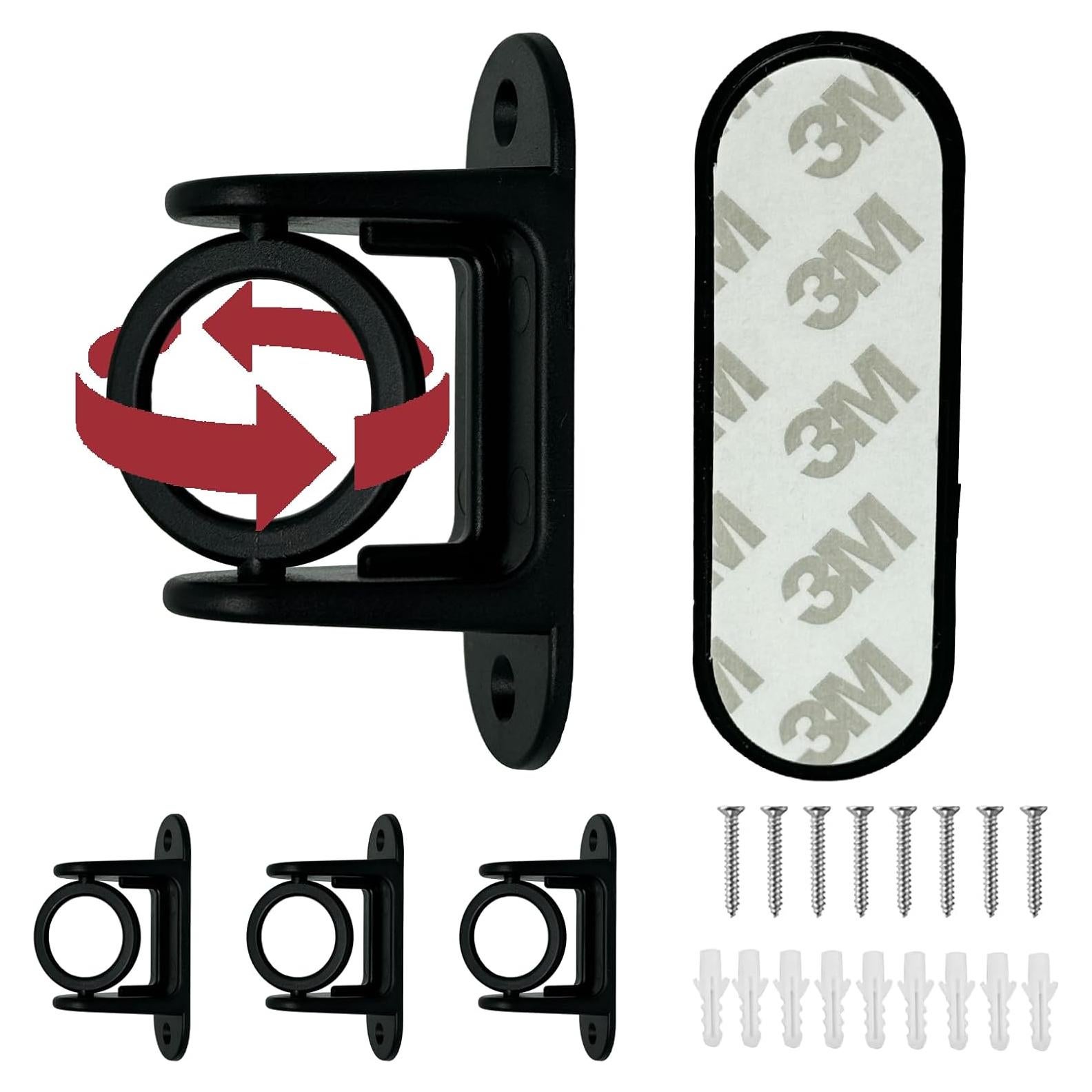 Soportes de Varilla de Cortina Autoadhesivos ZNCZHZN 4Pcs Negro