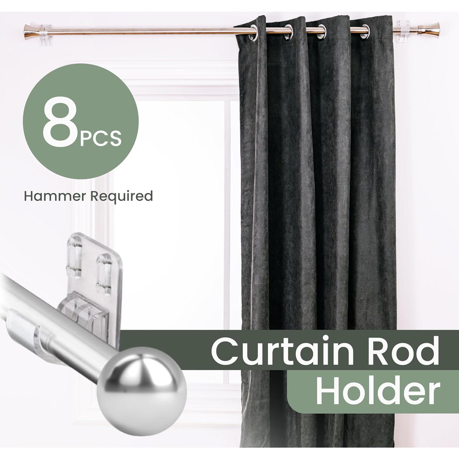 Soportes de Varilla de Cortina Pinmount 8 Piezas 25 LBS