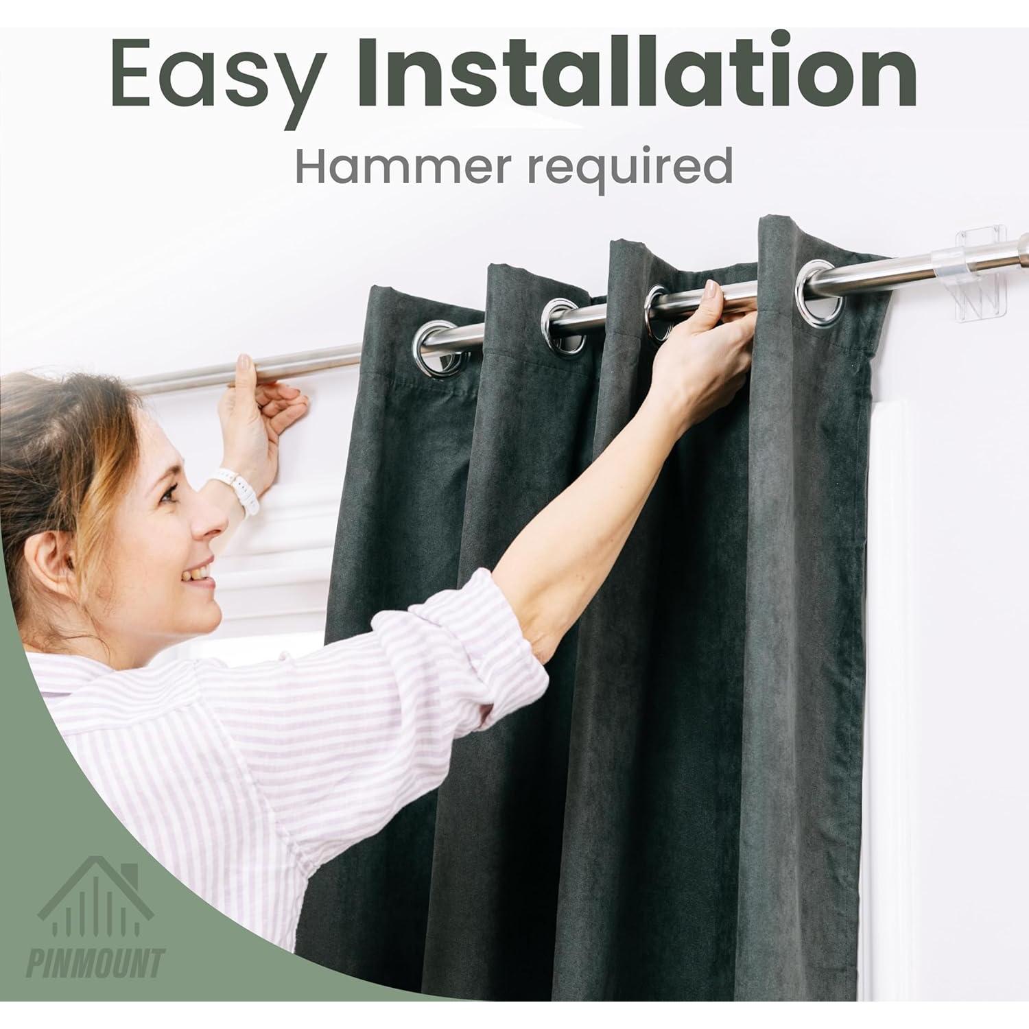 Soportes de Varilla de Cortina Pinmount 8 Piezas 25 LBS