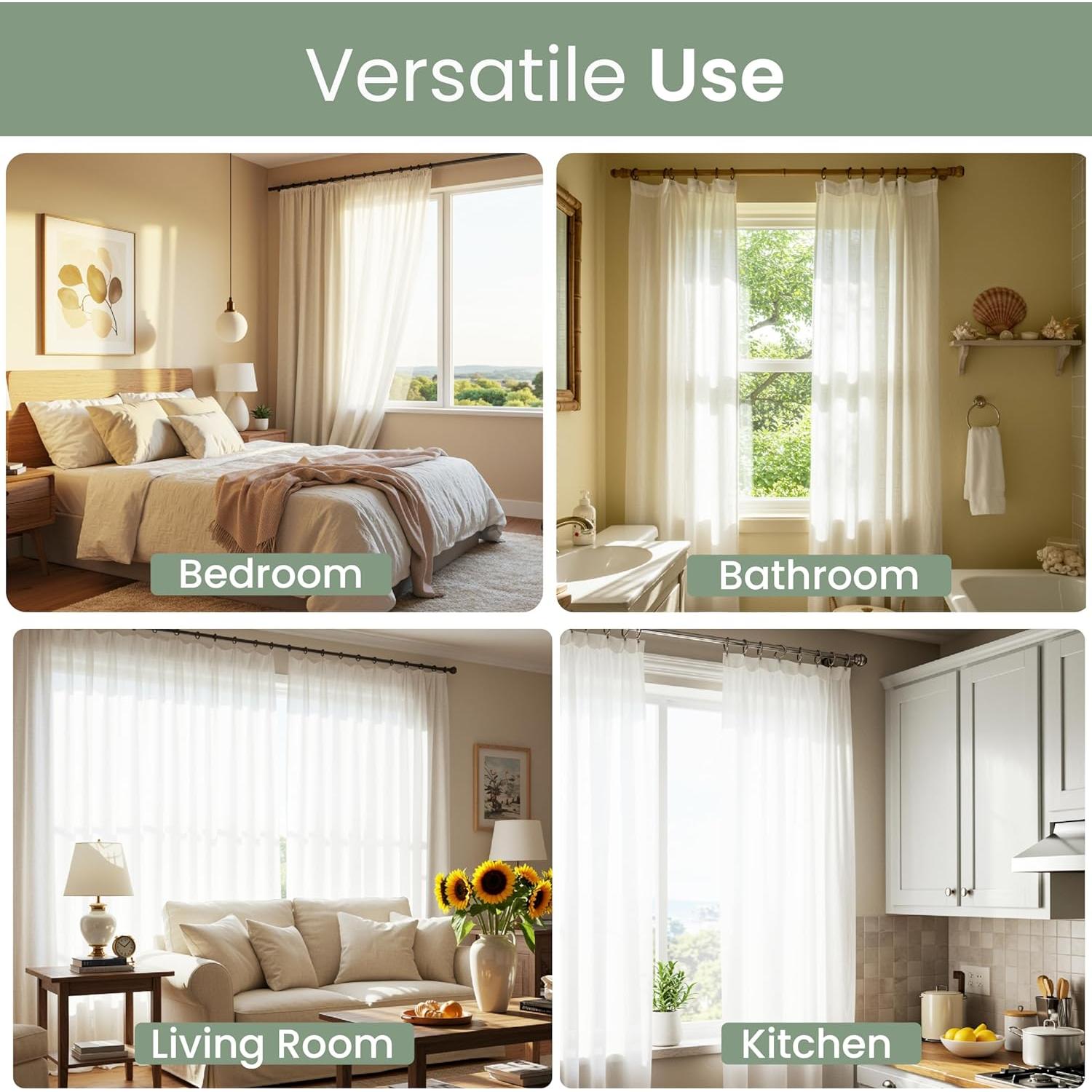 Soportes de Varilla de Cortina Pinmount 8 Piezas 25 LBS