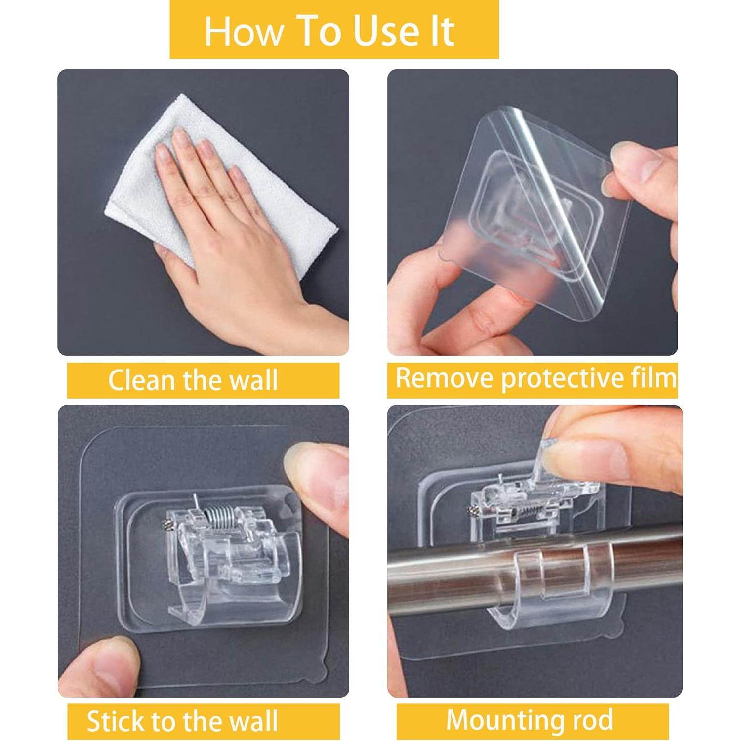 Ganchos Adhesivos MyyYiTar 8 Pcs Soporte Cortina 20kg