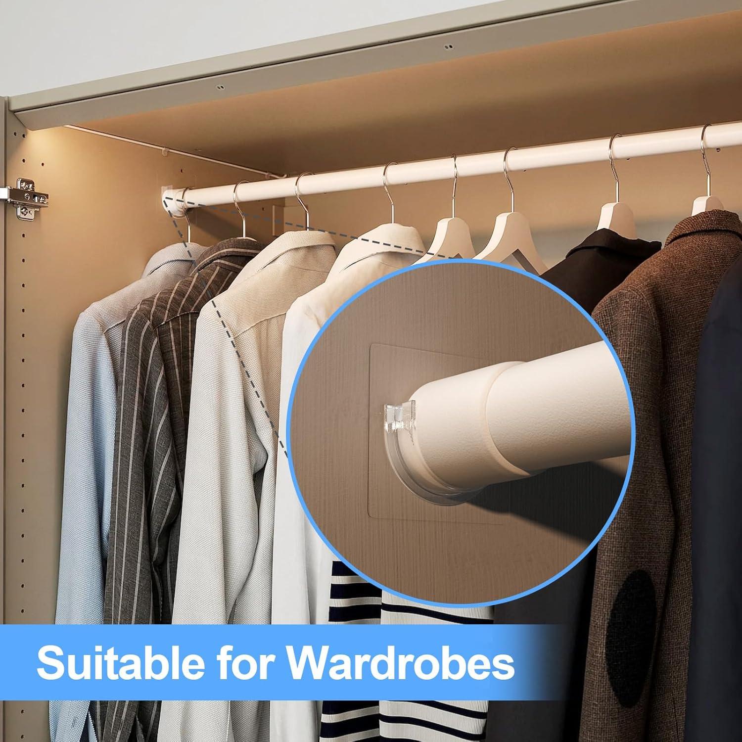 Soporte Adhesivo para Barra de Ducha YEHOSHUN - 4 Piezas, Transparente