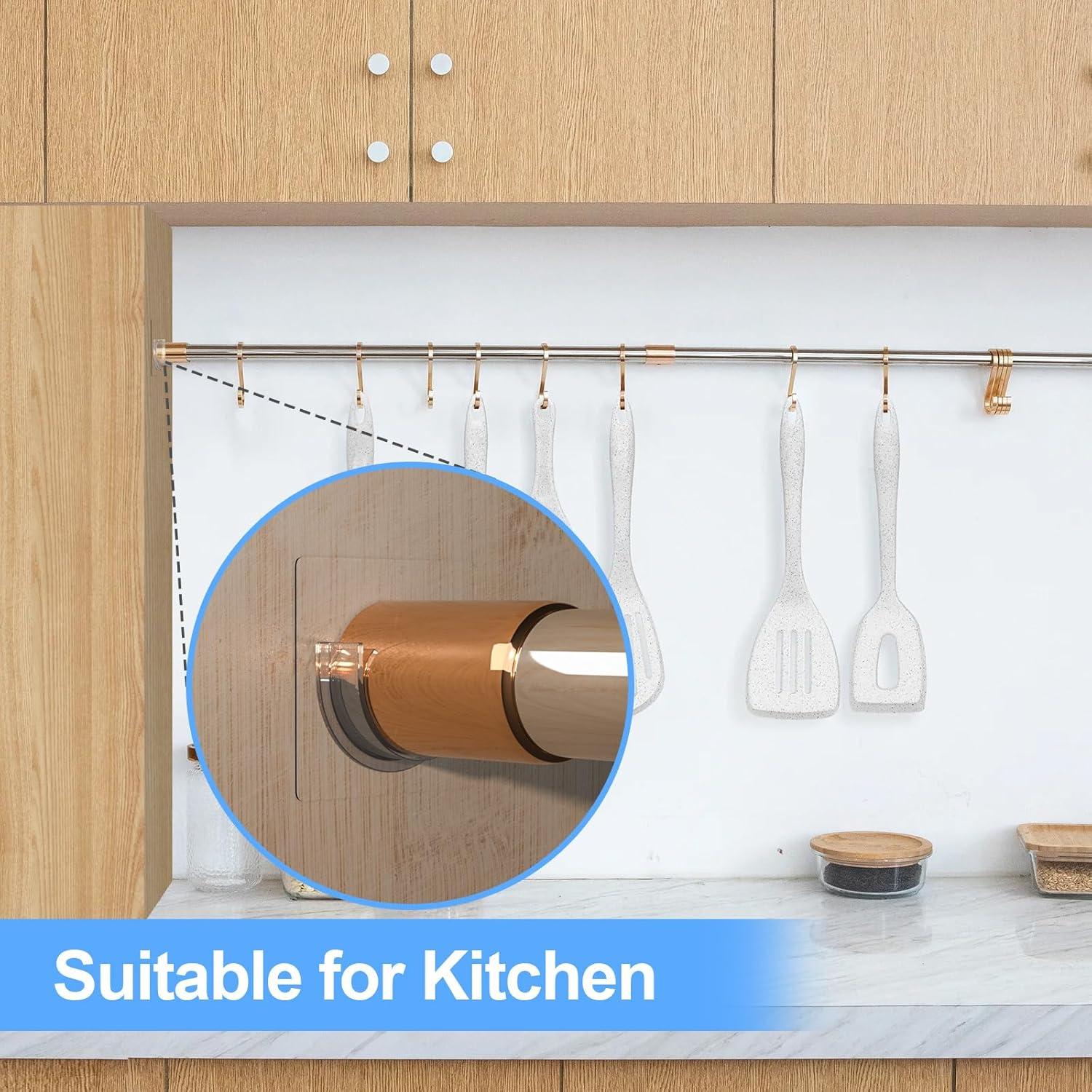 Soporte Adhesivo para Barra de Ducha YEHOSHUN - 4 Piezas, Transparente