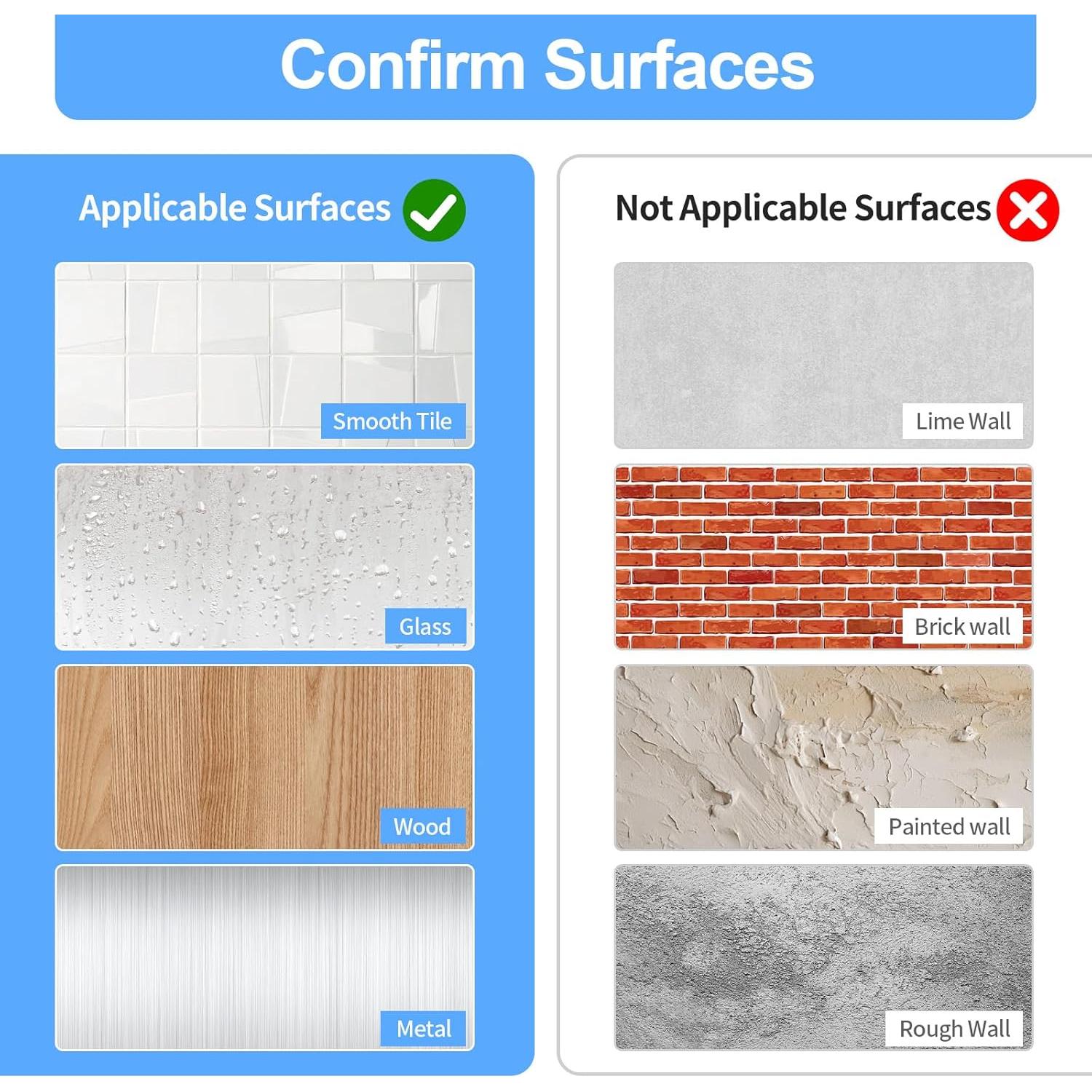 Soporte Adhesivo para Barra de Ducha YEHOSHUN - 4 Piezas, Transparente