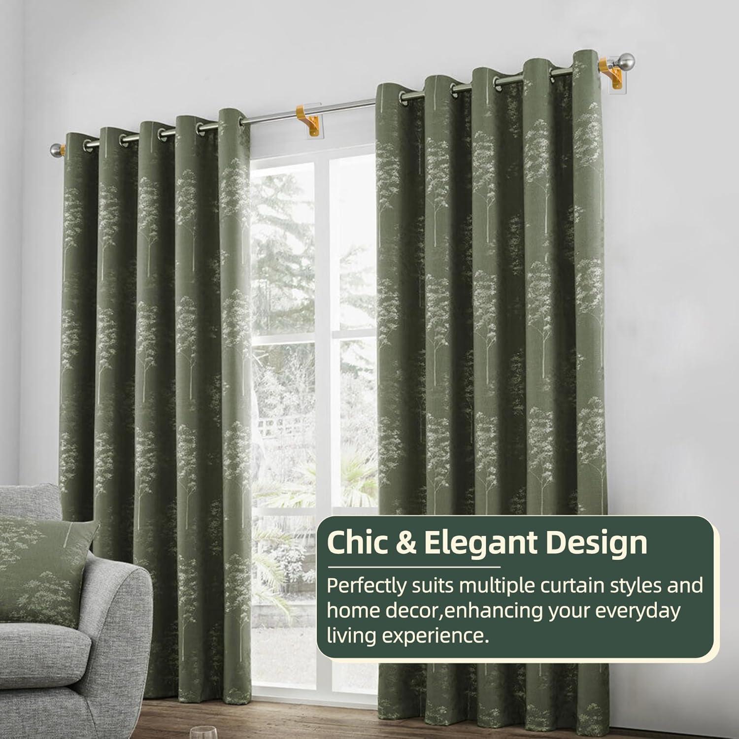 Soporte de Varilla de Cortina Doble Antimbee 6 Paquetes Dorado